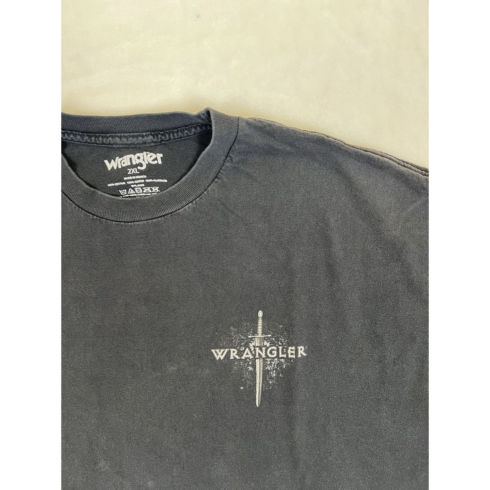 Wrangler Vintage Wrangler T-Shirt Size 2XL Biker Eagles Bull Y2K Blac Size US XXL / EU 58 / 5 - 3 Thumbnail