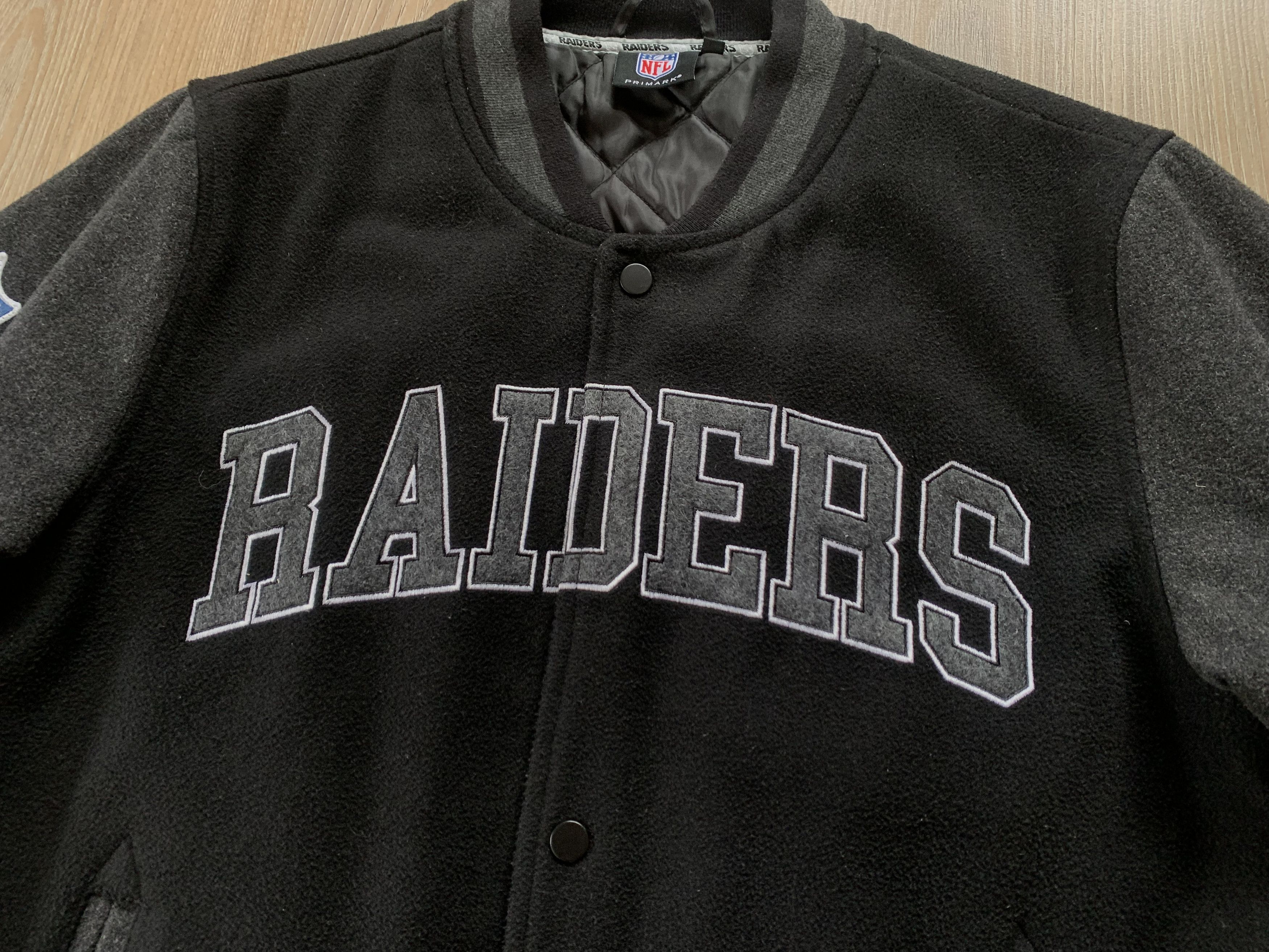 Primark NFL Oakland Raiders Mens Wool Bomber Varsity Jacket Size US M / EU 48-50 / 2 - 6 Thumbnail