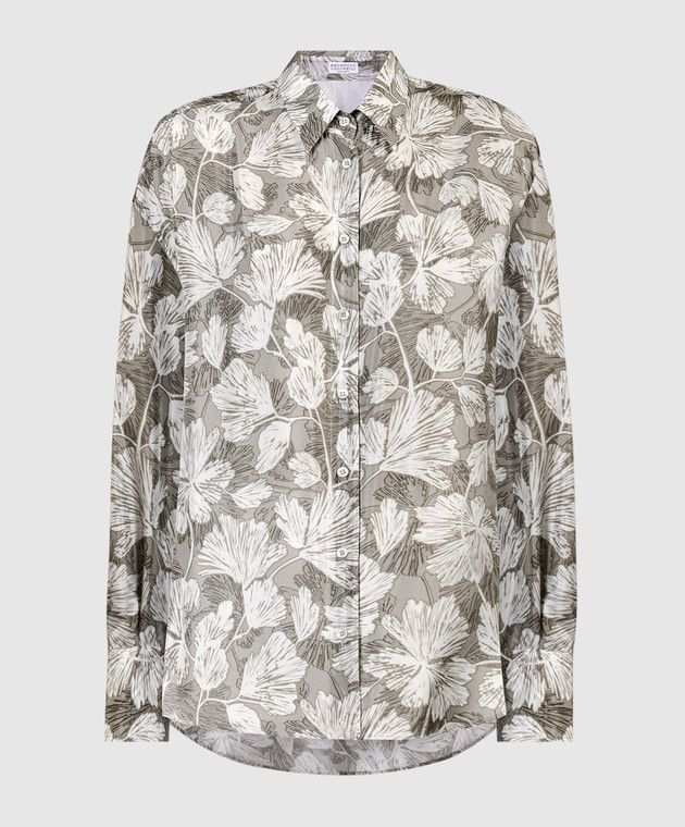Brunello Cucinelli o1w1db10825 Blouse in Grey Size M / US 6-8 / IT 42-44 - 1 Thumbnail