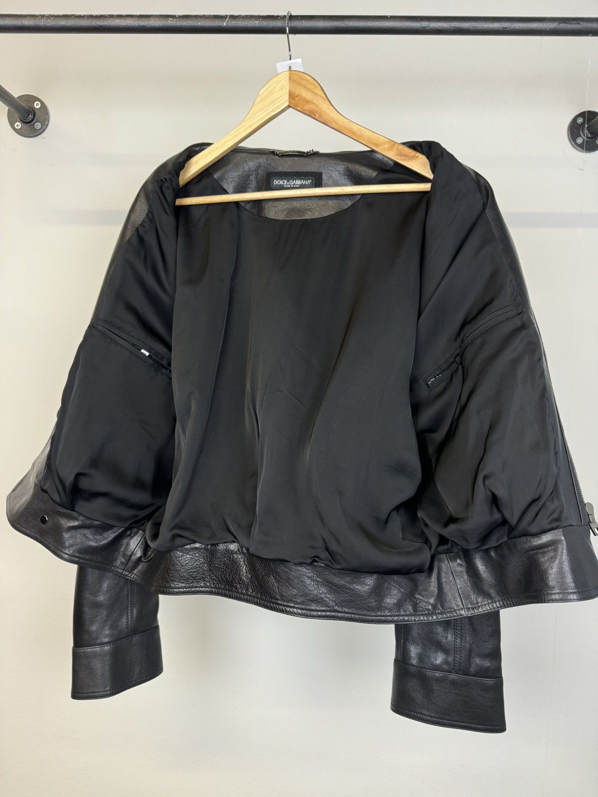 2010s Dolce & Gabbana aviator boxy bomber leather jacket