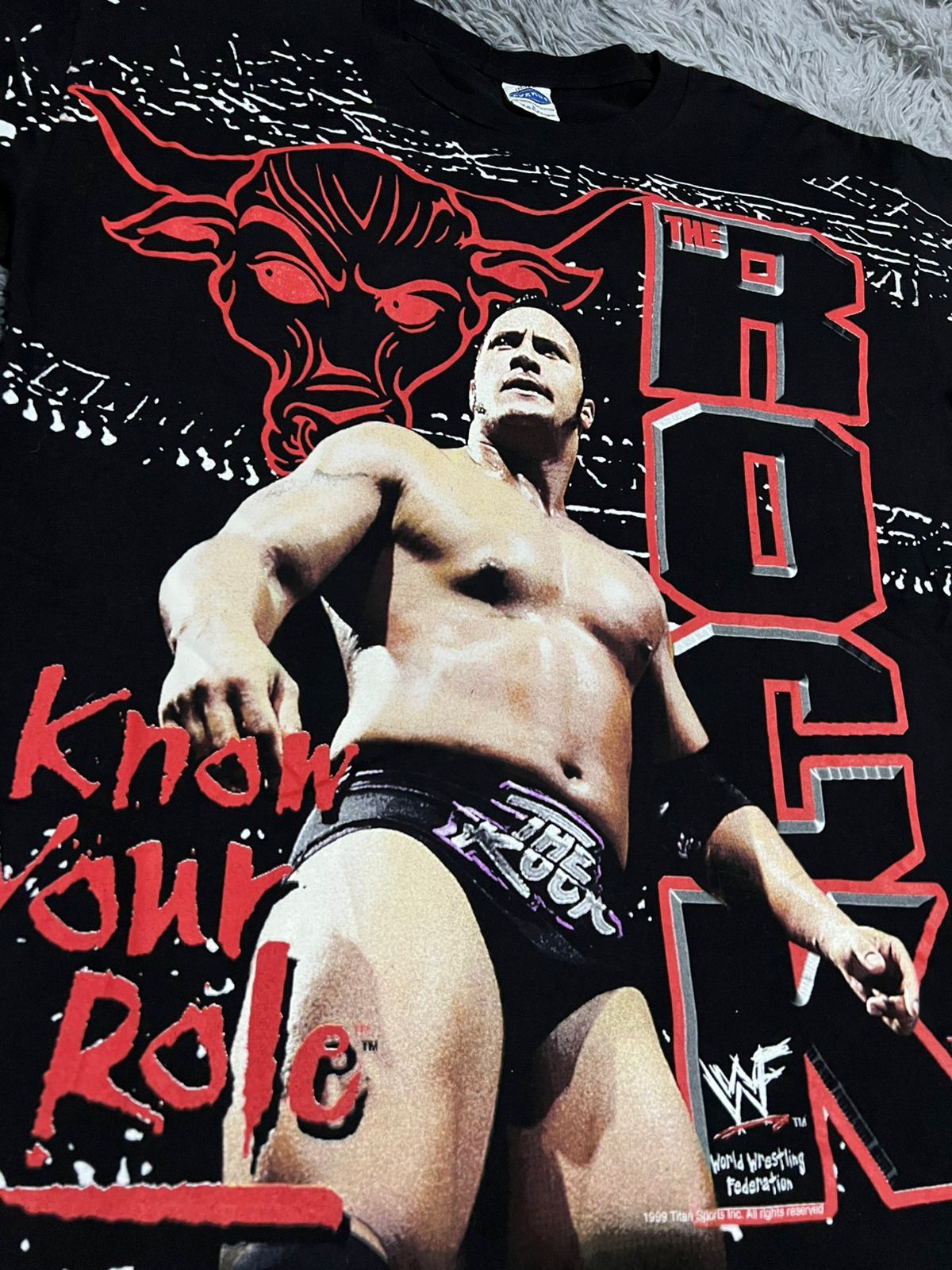 WWE VINTAGE , THE ROCK all print WWE Size US L / EU 52-54 / 3 - 2 Thumbnail