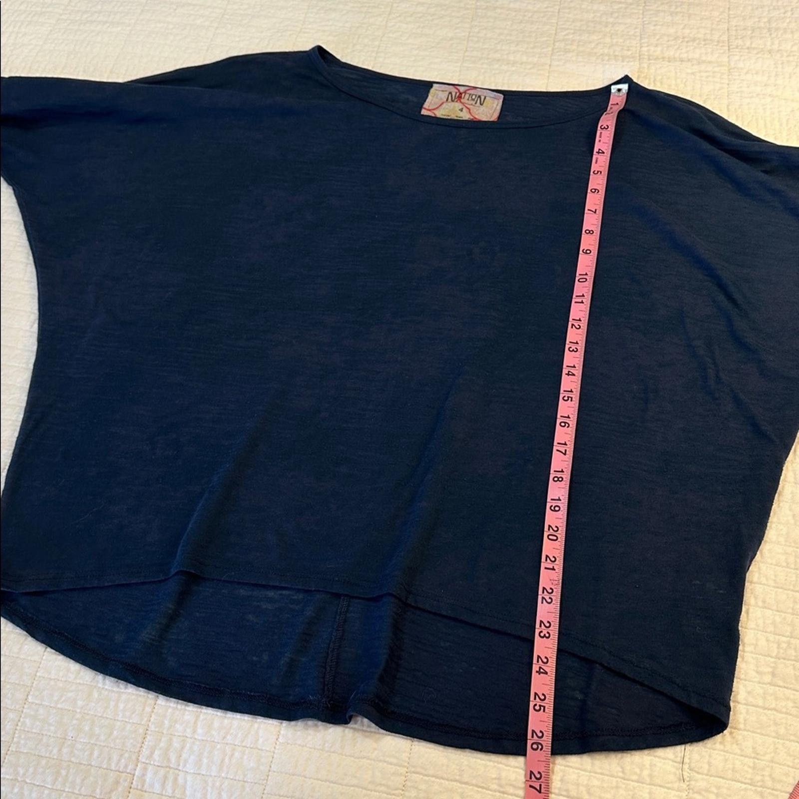 Other Nation by Jen Mencha Large Shirt soft cotton 3/4 sleeve EUC Size L / US 10 / IT 46 - 4 Thumbnail