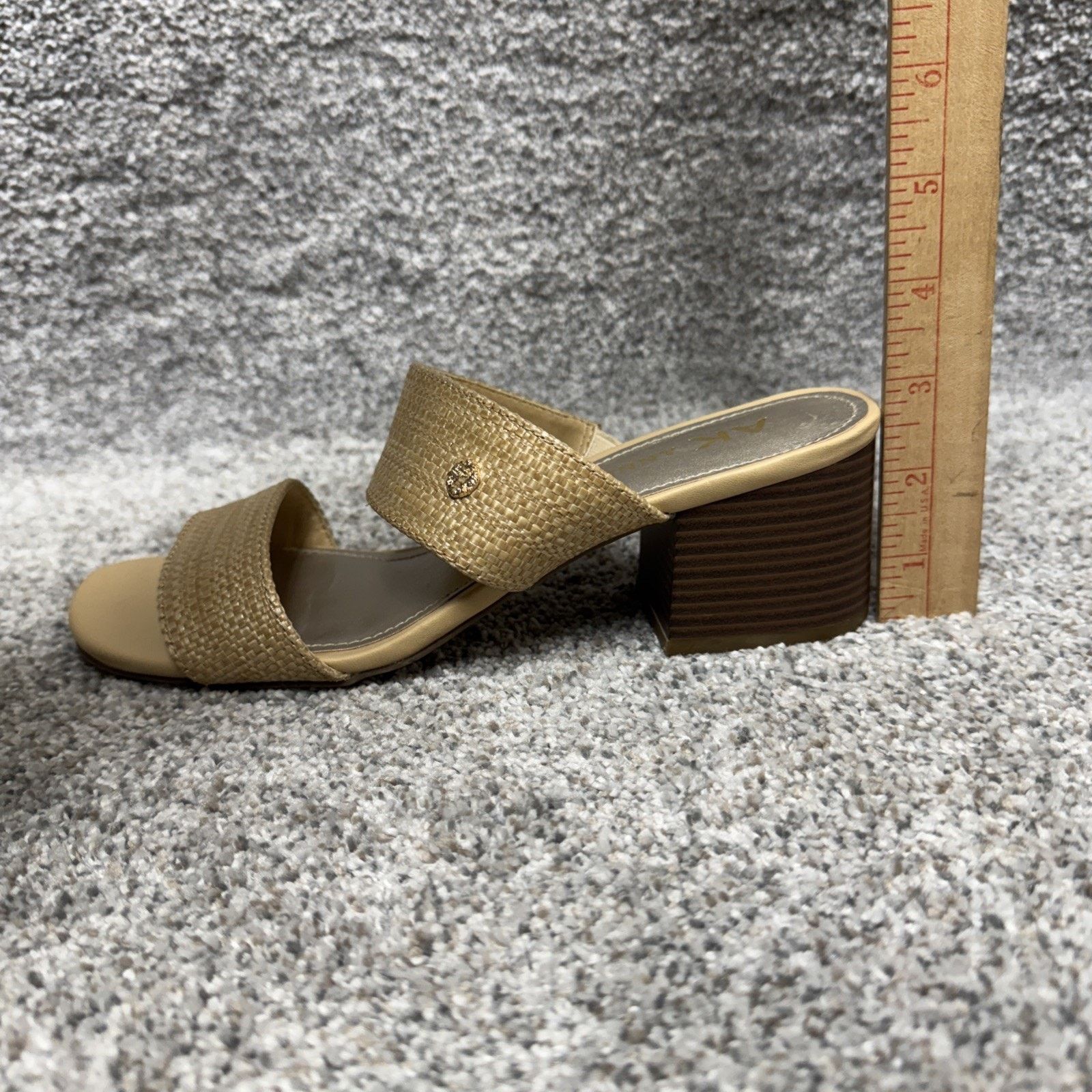Anne Klein Anne Klein Sandals Women 7.5M Chic Block Heel Textured Retro Size US 7.5 / IT 37.5 - 10 Thumbnail