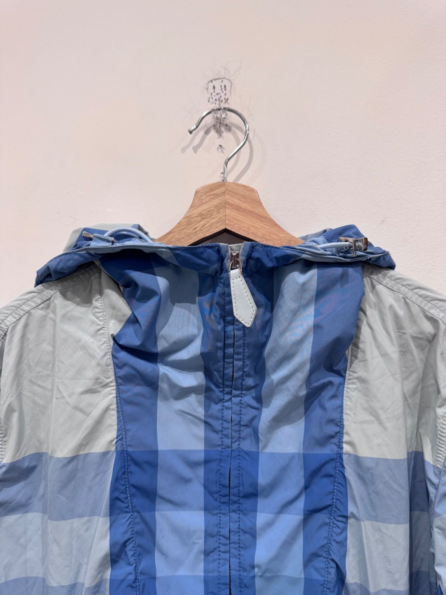 Burberry Burberry Check Packaway Half-Zip Hooded Jacket Blue Size US S / EU 44-46 / 1 - 6 Thumbnail