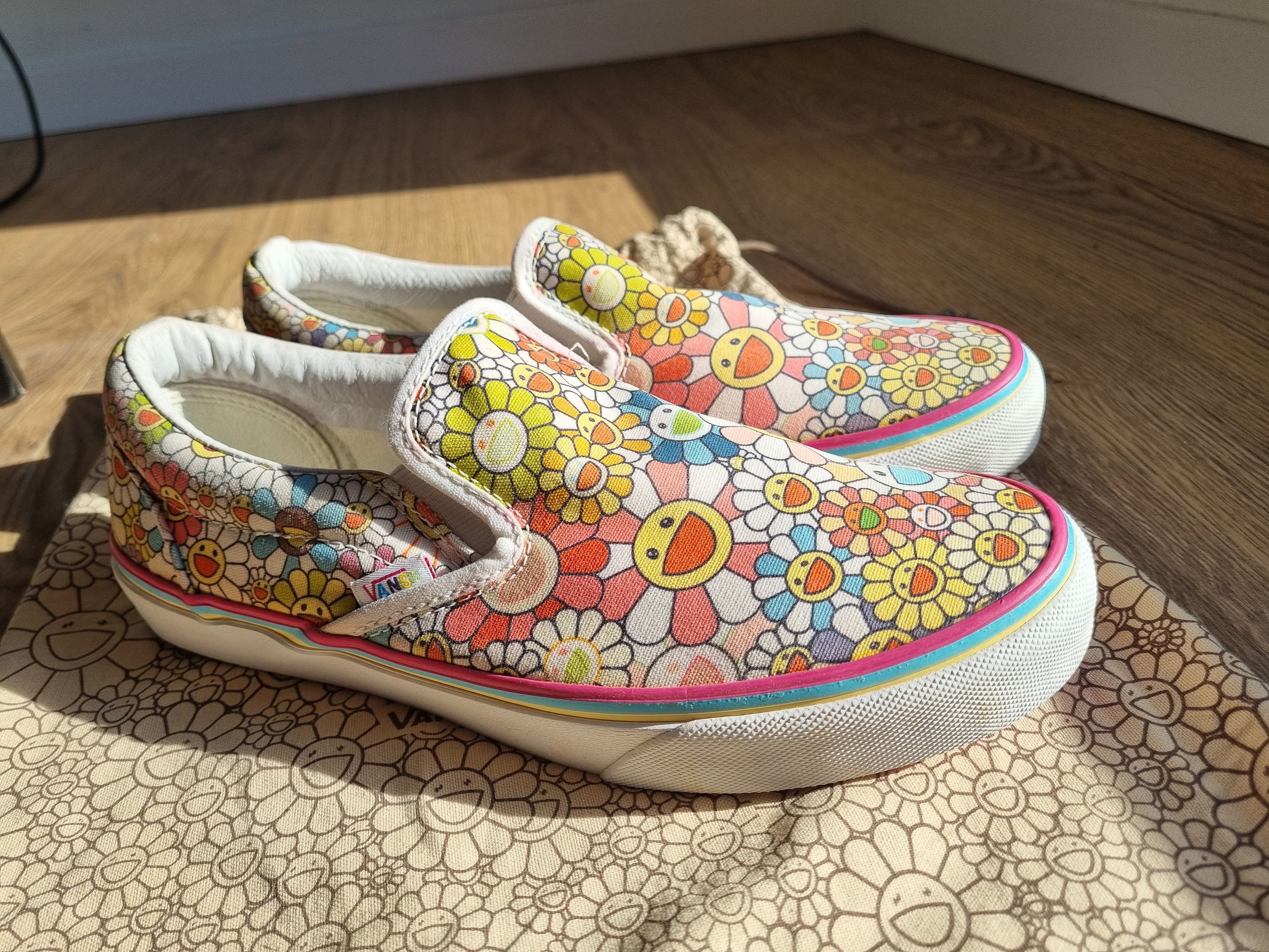 image of Takashi Murakami x Vans Slip-On Lx Murakami Multi-Color Flower Shoes, Men's (Size 7)