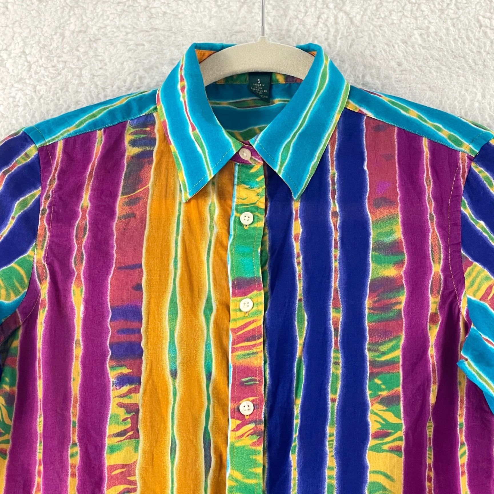 Ralph Lauren Lauren Ralph Lauren Button-Up Shirt Women Small Purple Stripe Long Sleeve Cotton Size S / US 4 / IT 40 - 3 Thumbnail