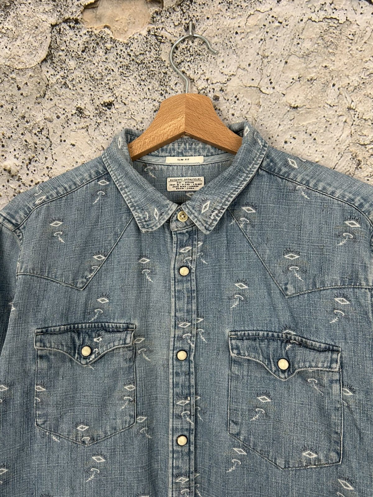 Allsaints Allsaints Denim Avant Garde Shirt Designer Grunge Streetwear Size US M / EU 48-50 / 2 - 3 Thumbnail