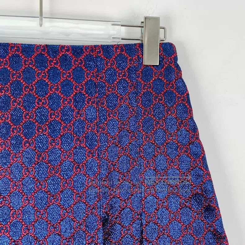 Gucci Gucci Blue logo jacquard full print casual pleated skirt s Size 25" / US 0 / IT 36 - 3 Thumbnail