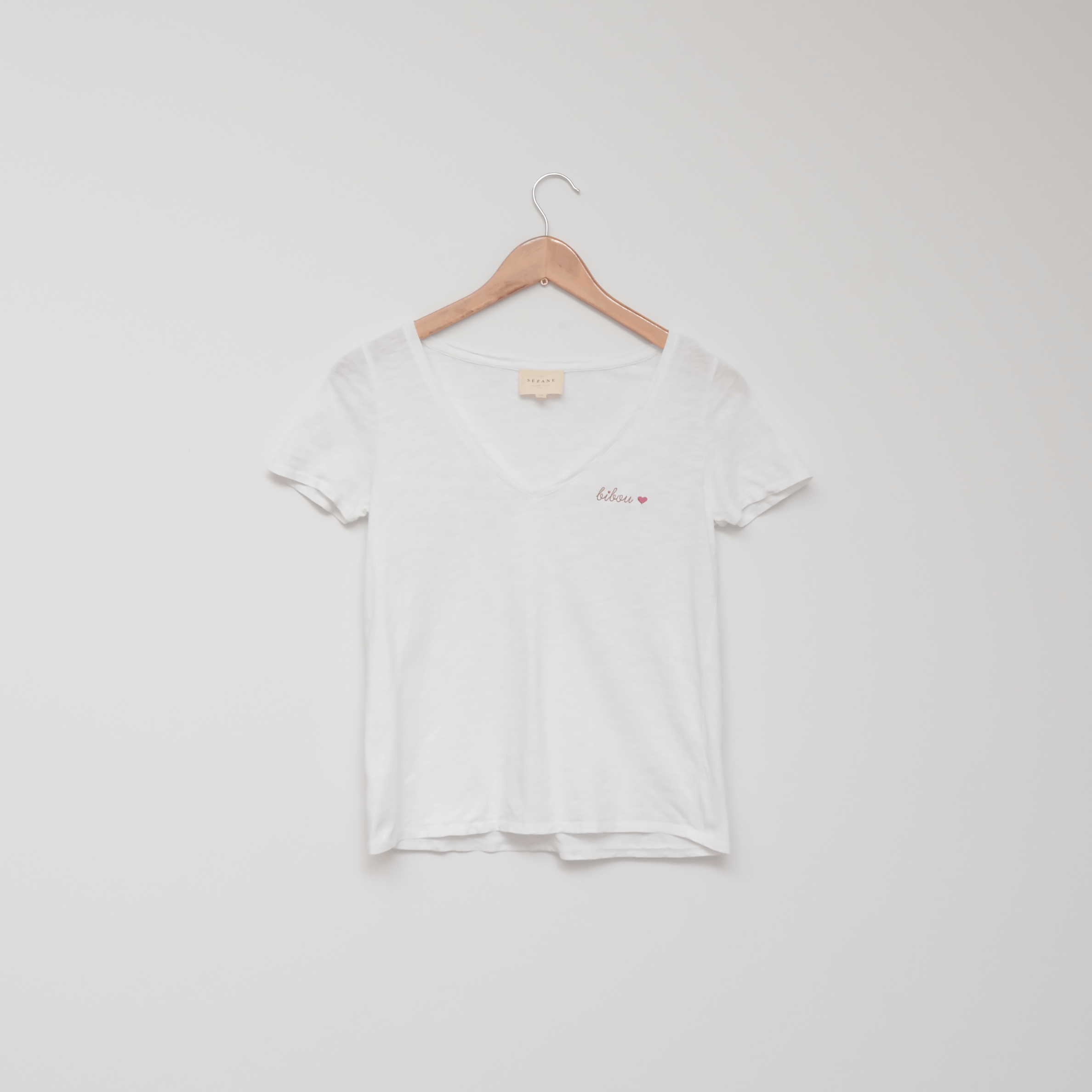 Sezane Sezane T-Shirt Malcolm Cotton Size XS White Bibo Size XS / US 0-2 / IT 36-38 - 1 Thumbnail