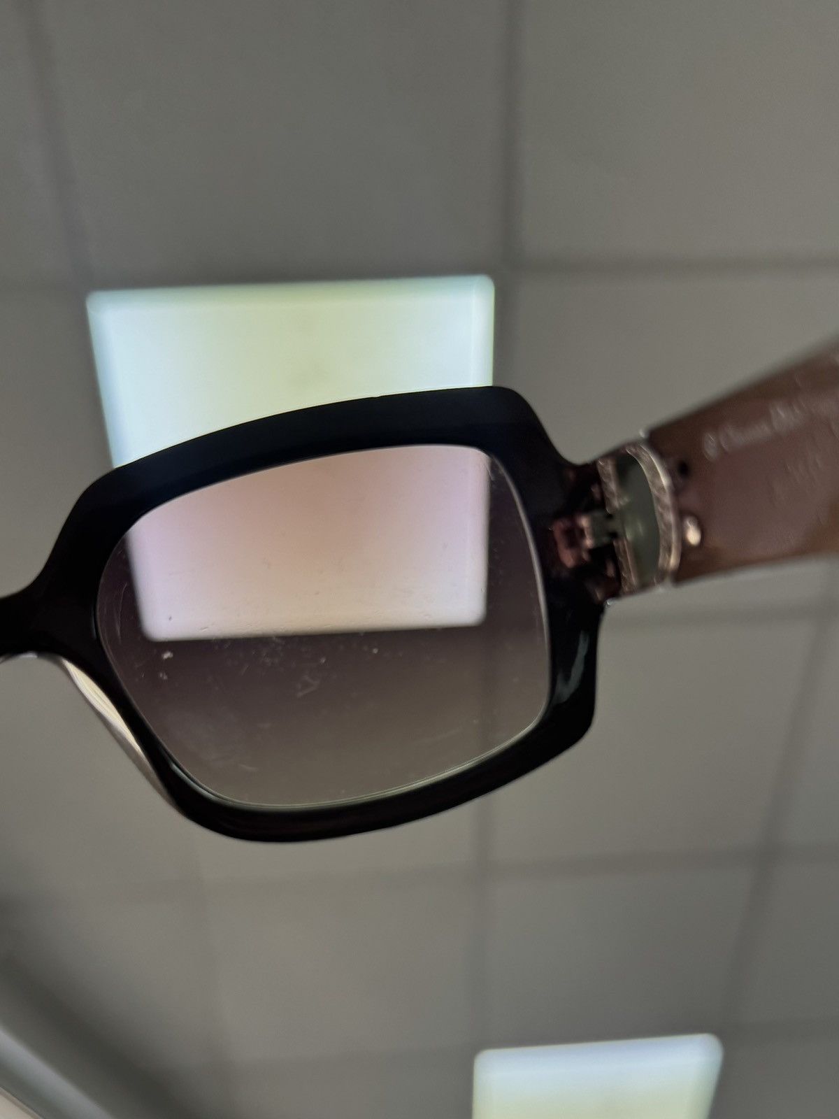 Dior Dior evening2 brown oversized sunglasses strass logo sides Size ONE SIZE - 14 Thumbnail