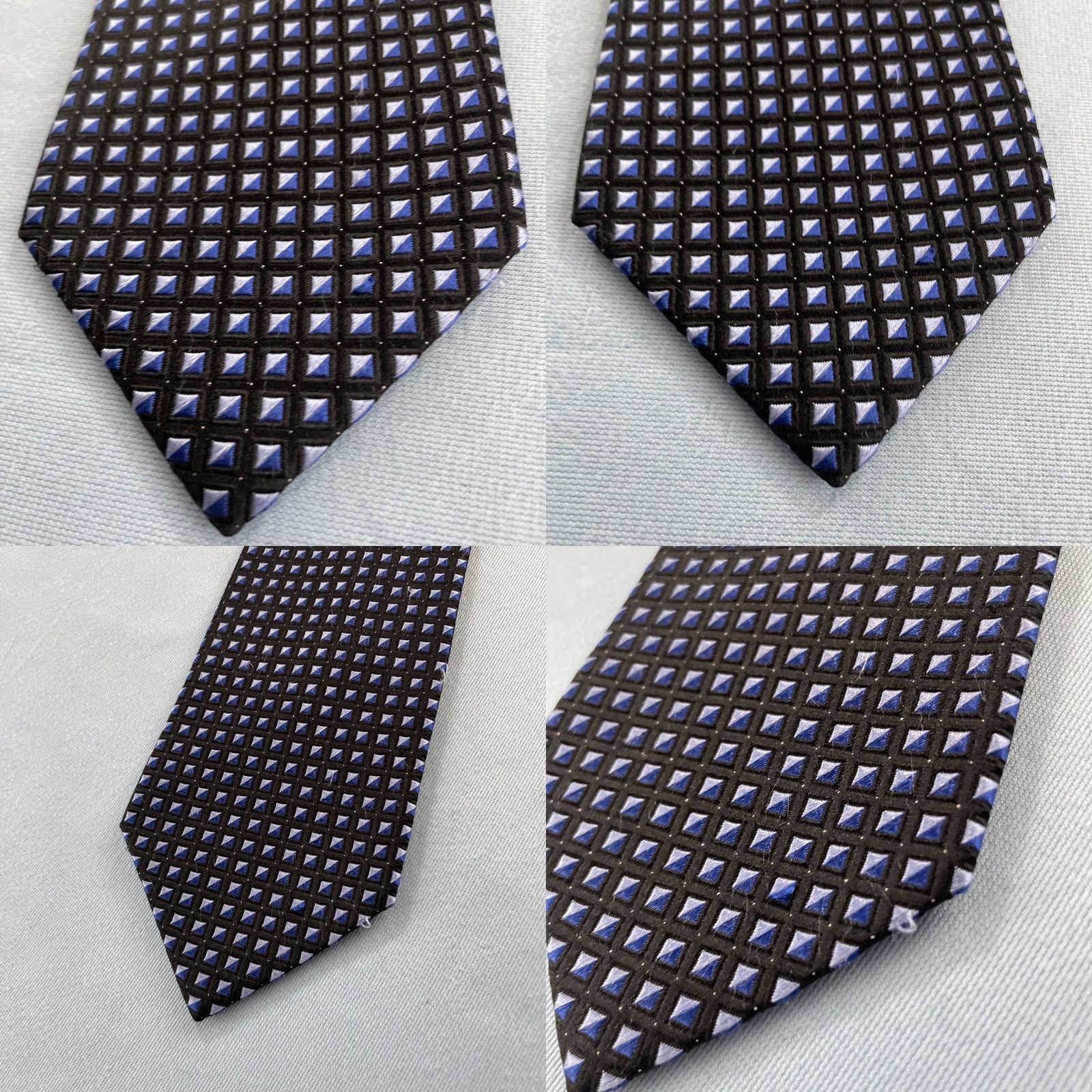 Vintage VINTAGE King Size Big and Tall Silk Tie Mens Geometric Cube Blue 65" Necktie 4" Width Stylish Designer Wedding Modern Colourful Polka Dots 1990s Mens Size ONE SIZE - 8 Thumbnail