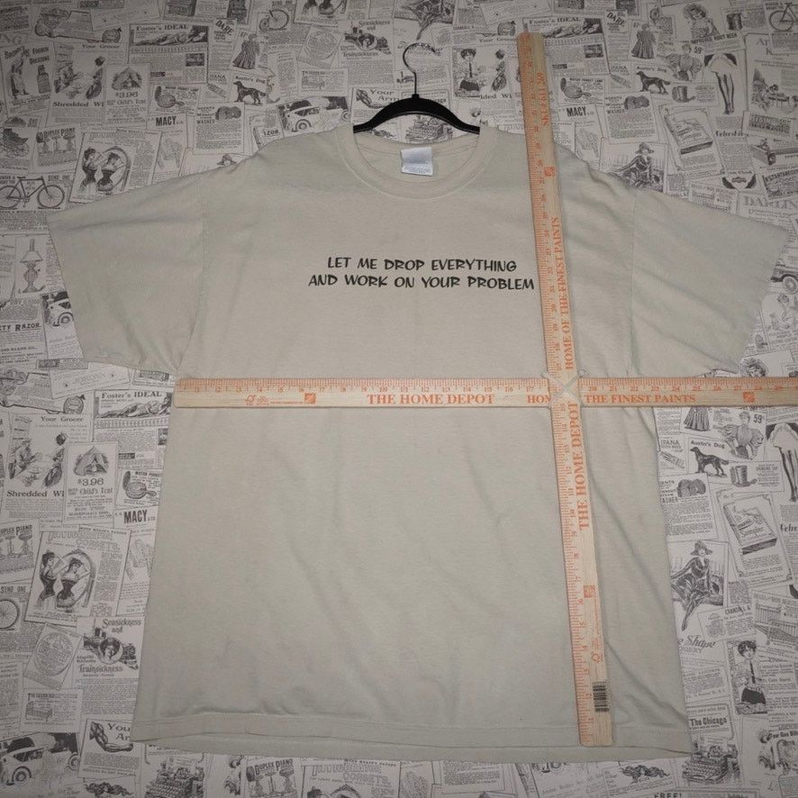 Vintage XL- Vintage Y2K funny quote 2000s era comedy beige t-shirt Size US XL / EU 56 / 4 - 4 Thumbnail