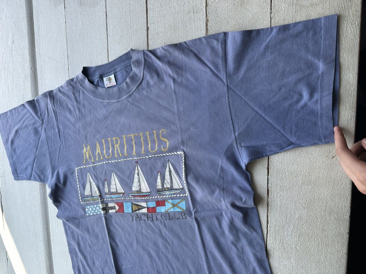 Vintage 🚨MAUTIRIUS YACHT CLUB LIGHT BLUE VNTG MONACO RARE BIG LOGO Size US L / EU 52-54 / 3 - 3 Thumbnail