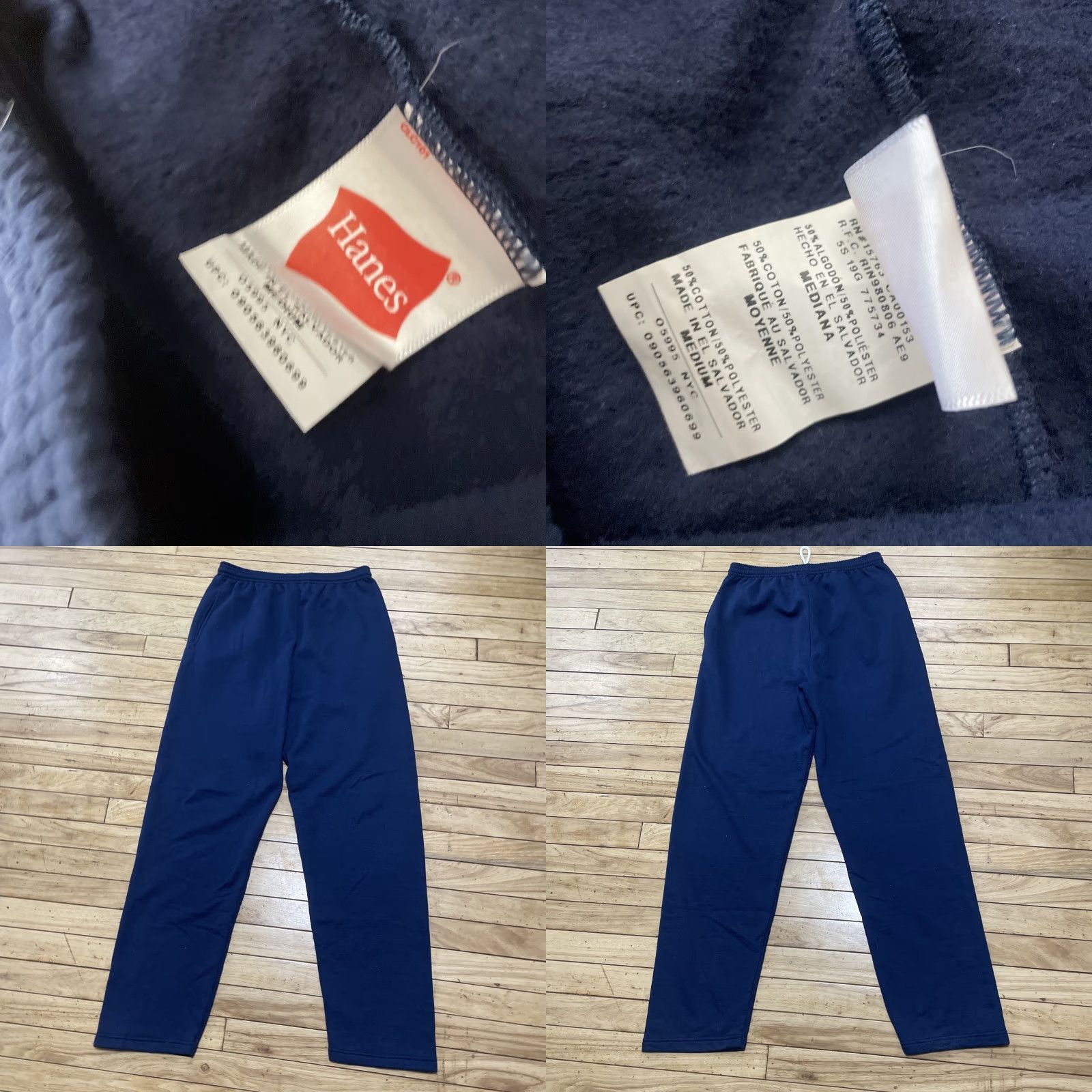 Hanes VINTAGE Hanes Sweatpants Men L Blue Joggers 90s Sports Casual Comfort Size US 33 - 9 Thumbnail