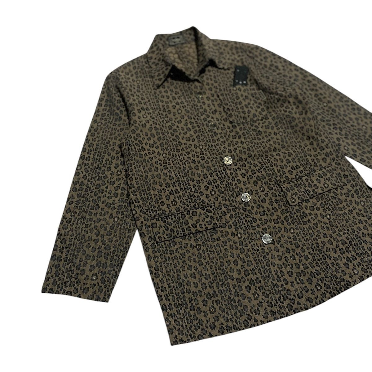 Fendi × Vintage Vintage Fendi Leopard Monogram Jacket Size US M / EU 48-50 / 2 - 2 Thumbnail