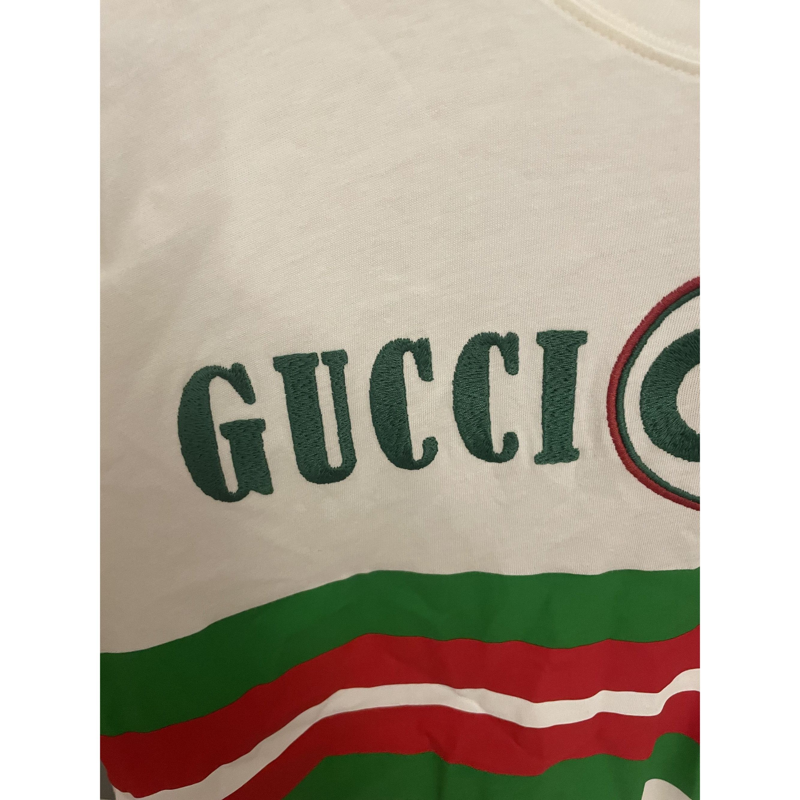 Gucci Gucci 1921 Logo White T-Shirt With Green & Red Stripes Made Size XS / US 0-2 / IT 36-38 - 5 Thumbnail