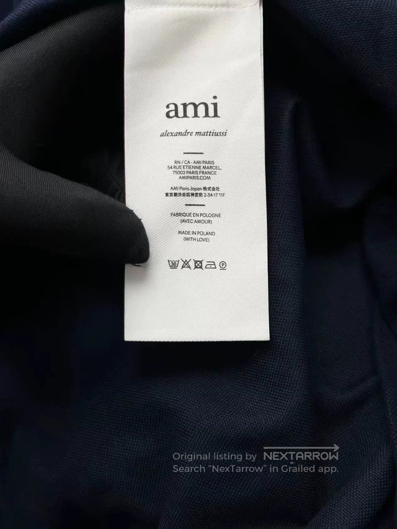AMI navy blue long sleeve button. Size US L / EU 52-54 / 3 - 5 Thumbnail