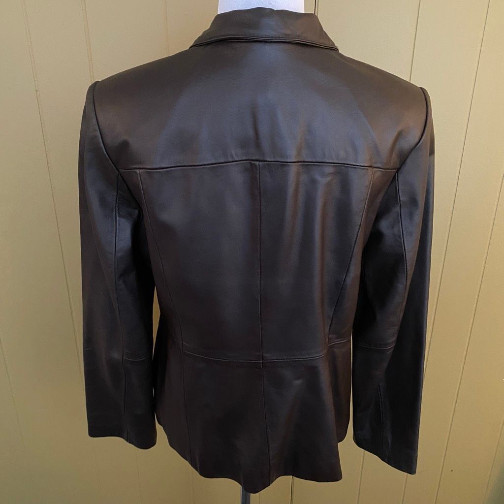 Other Style & Co women L genuine leather full zip satin lined jack Size L / US 10 / IT 46 - 5 Thumbnail