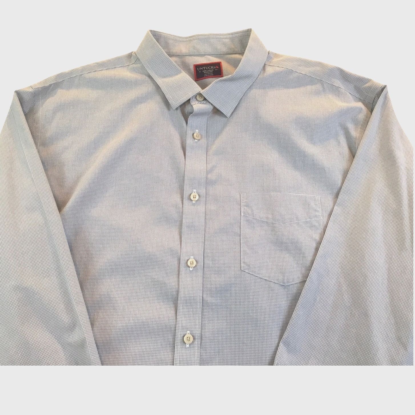 UNTUCKit UNTUCKIT Blue Check XXXL Long Sleeve Shirt 3XL Wrinkle Free Size US XXL / EU 58 / 5 - 3 Thumbnail
