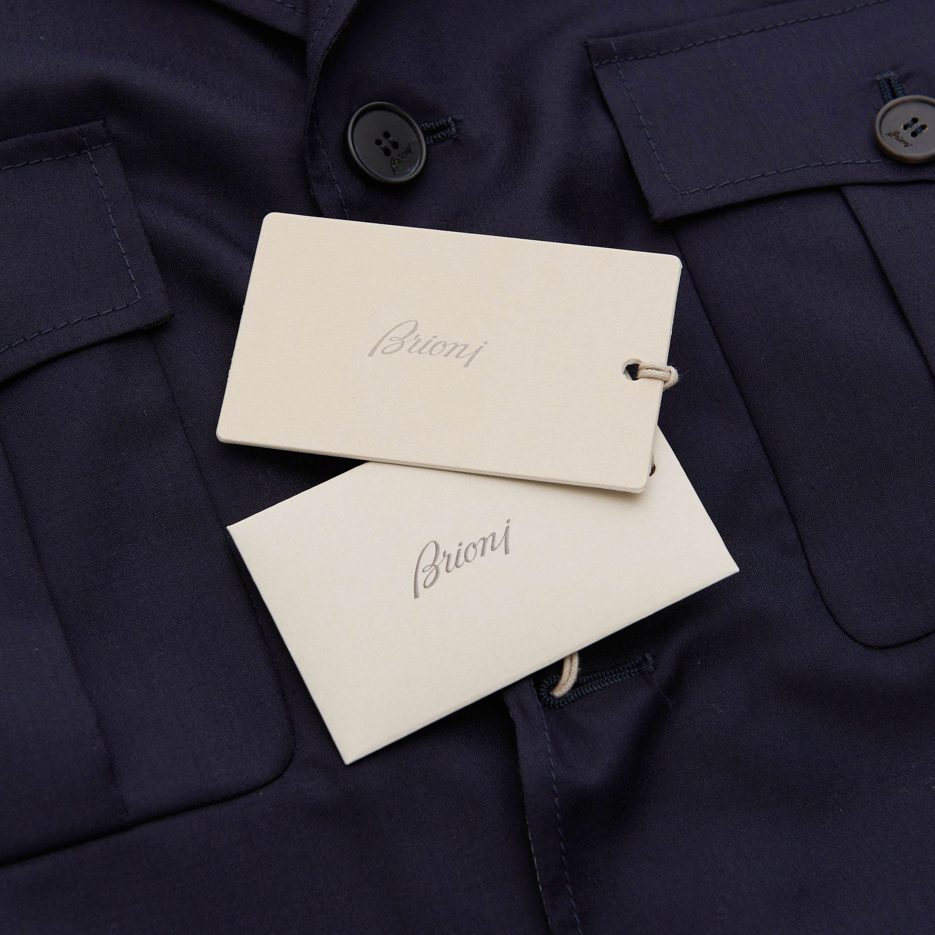 Brioni Ultralight Blouson Jacket In Navy Blue Virgin Wool & Silk Size US S / EU 44-46 / 1 - 11 Thumbnail