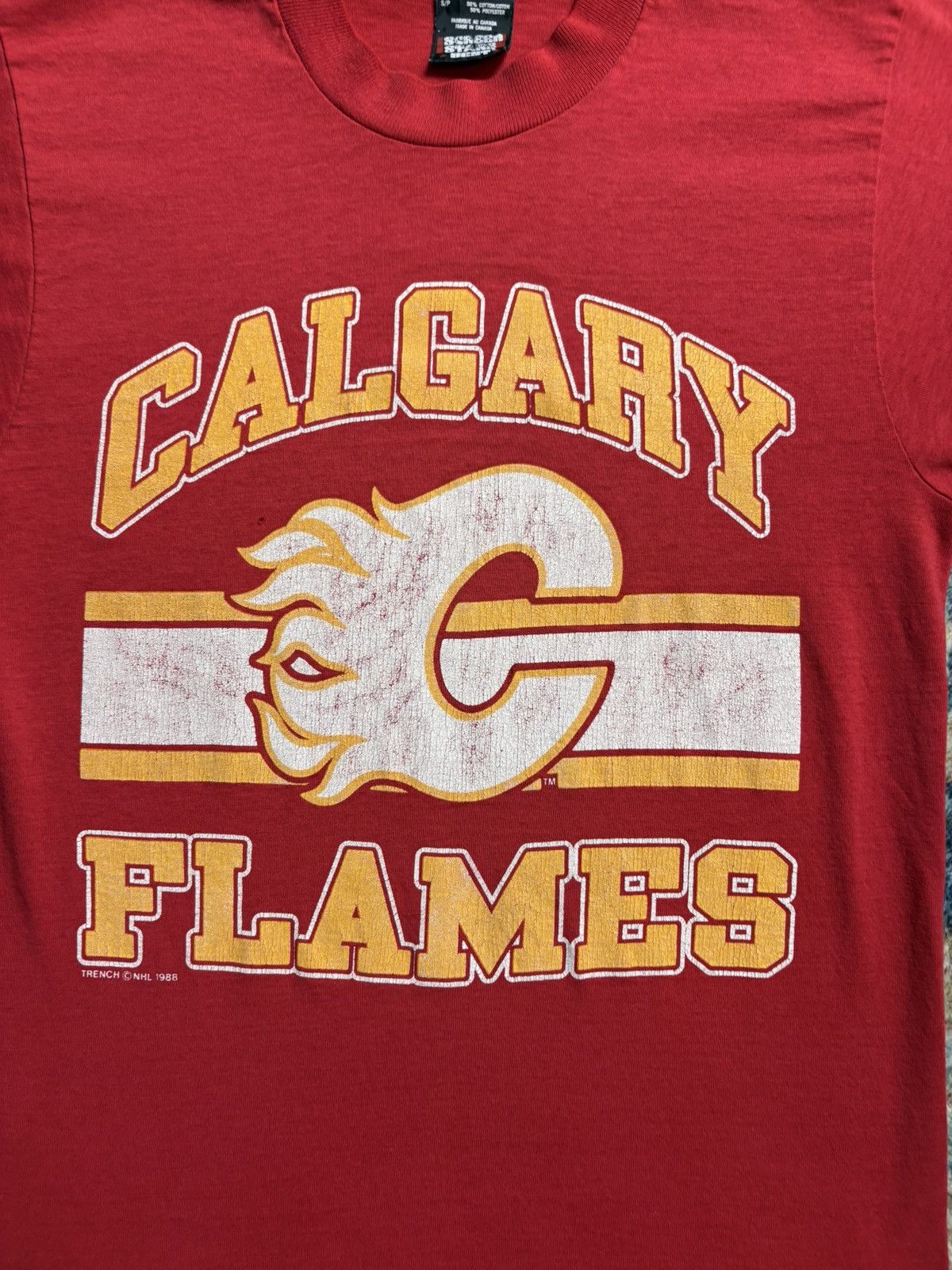NHL Vintage 80s NHL Calgary Flames T-shirt Small Size US S / EU 44-46 / 1 - 4 Thumbnail