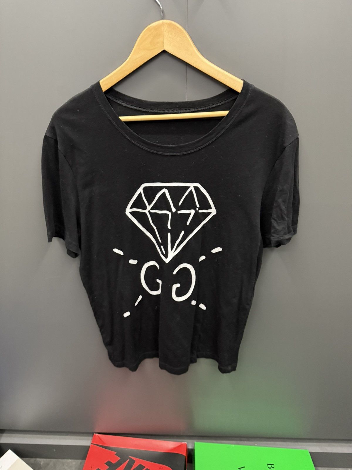 Gucci Gucci Ghost Trouble Andrew Black Diamond Graphic T-Shirt Size US M / EU 48-50 / 2 - 1 Thumbnail