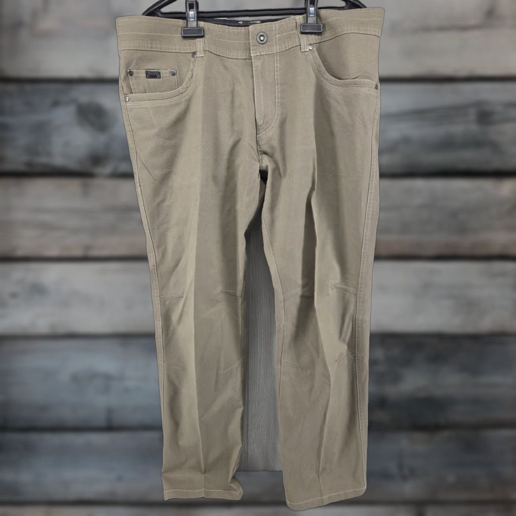 Vintage Kuhl Pants Mens 38x30 Khaki Tan Brown Kanvus Jean Hiking Outdoor Cargo Stripe? Cad Size US 38 / EU 54 - 1 Thumbnail