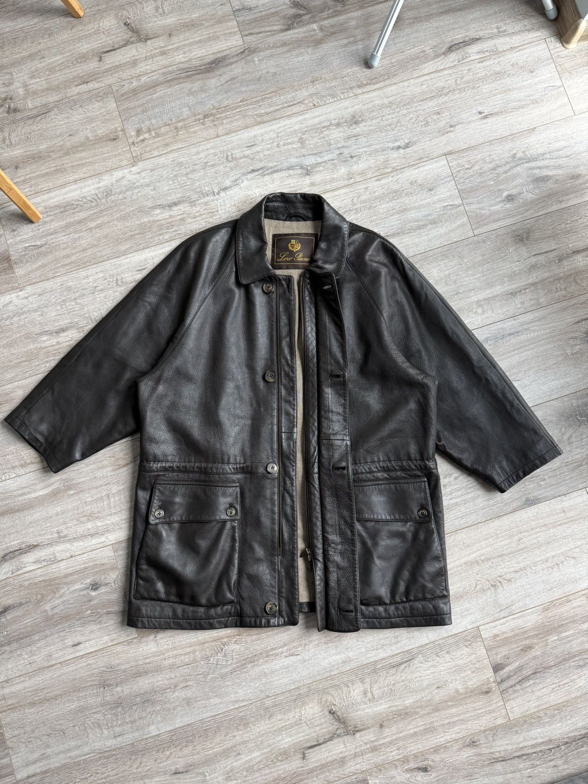 Loro Piana Loro Piana Brown Deer Leather Cashmere Lined Coat 3/4 sleeve Size US L / EU 52-54 / 3 - 11 Thumbnail