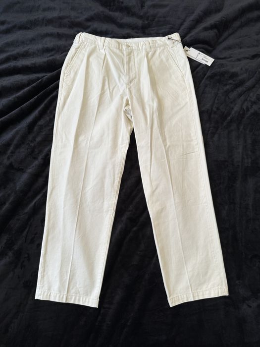 Straight-Leg Pleated Cotton-Twill Trousers