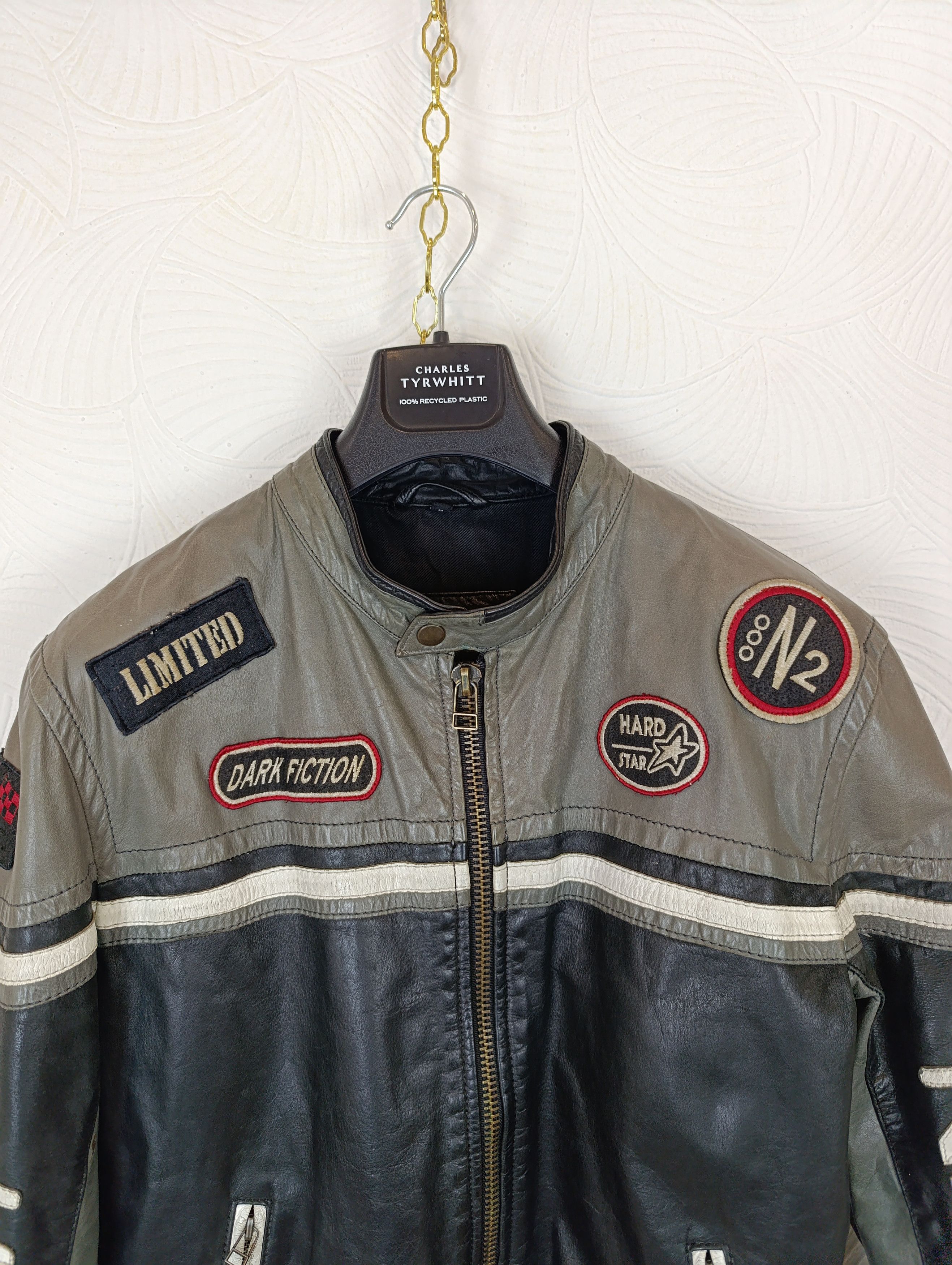 Genuine Leather × Vintage VINTAGE SNAPSHOT RACING MOTORCYCLE LEATHER BIKER JACKET Size US M / EU 48-50 / 2 - 2 Thumbnail
