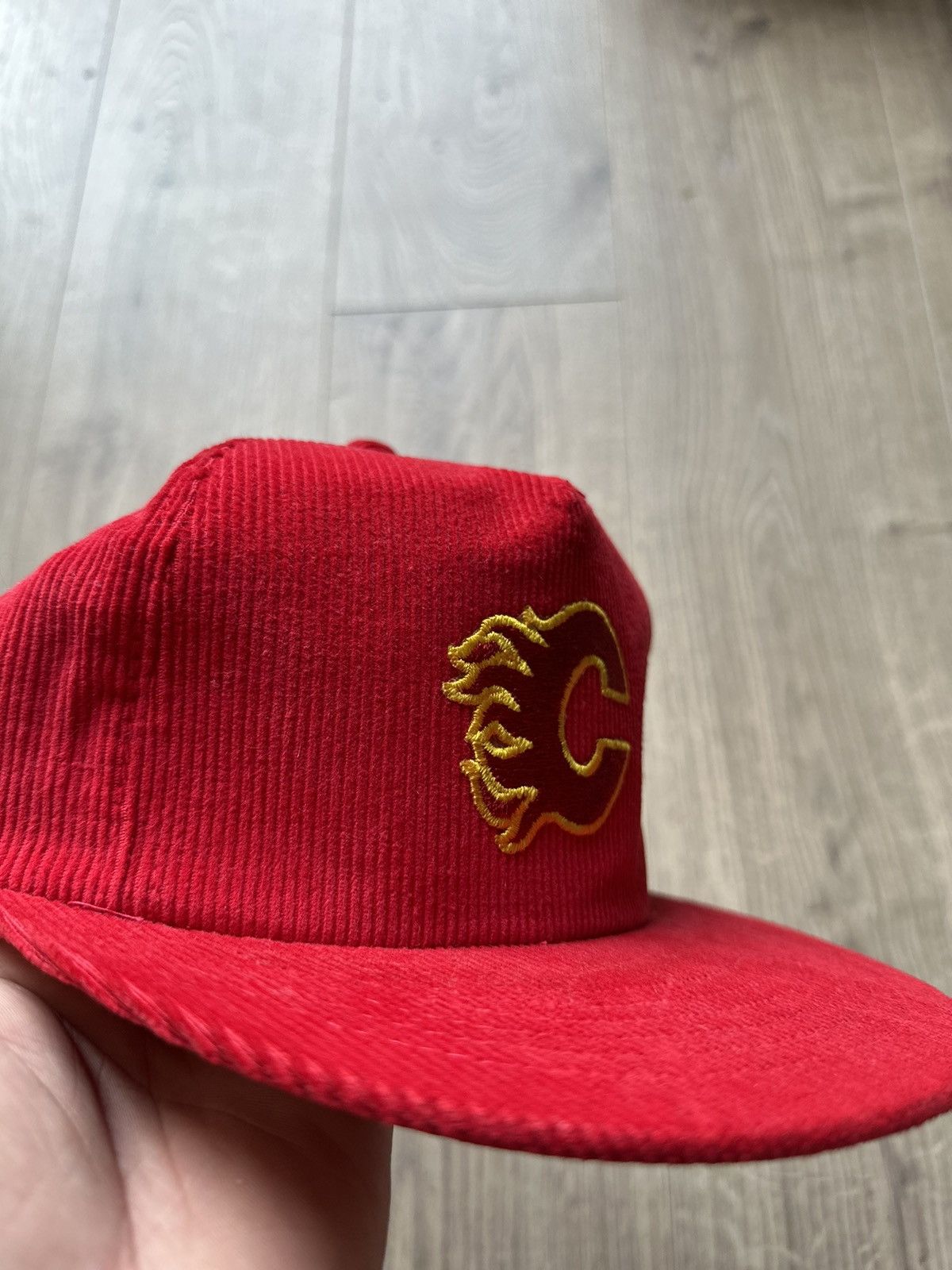 NHL Calgary Flames Vintage Ted Fletcher 90’s Corduroy Hat Size ONE SIZE - 3 Thumbnail