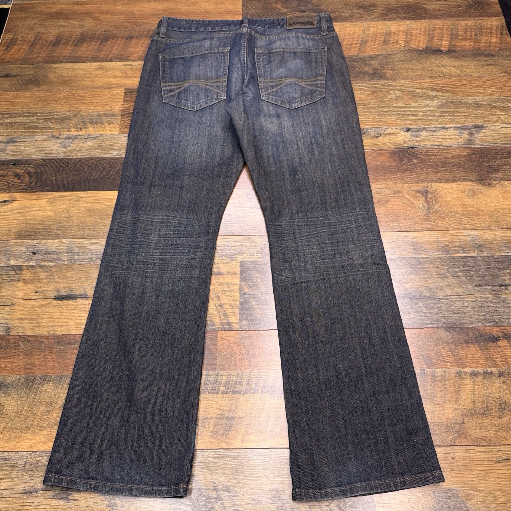 Express Express Jeans Mens Slim Mid Rise 31x30 Blue 2011 Stretch Denim Zip 5-Pocket Logo Modern Straight Vintage No Size US 31 - 3 Thumbnail