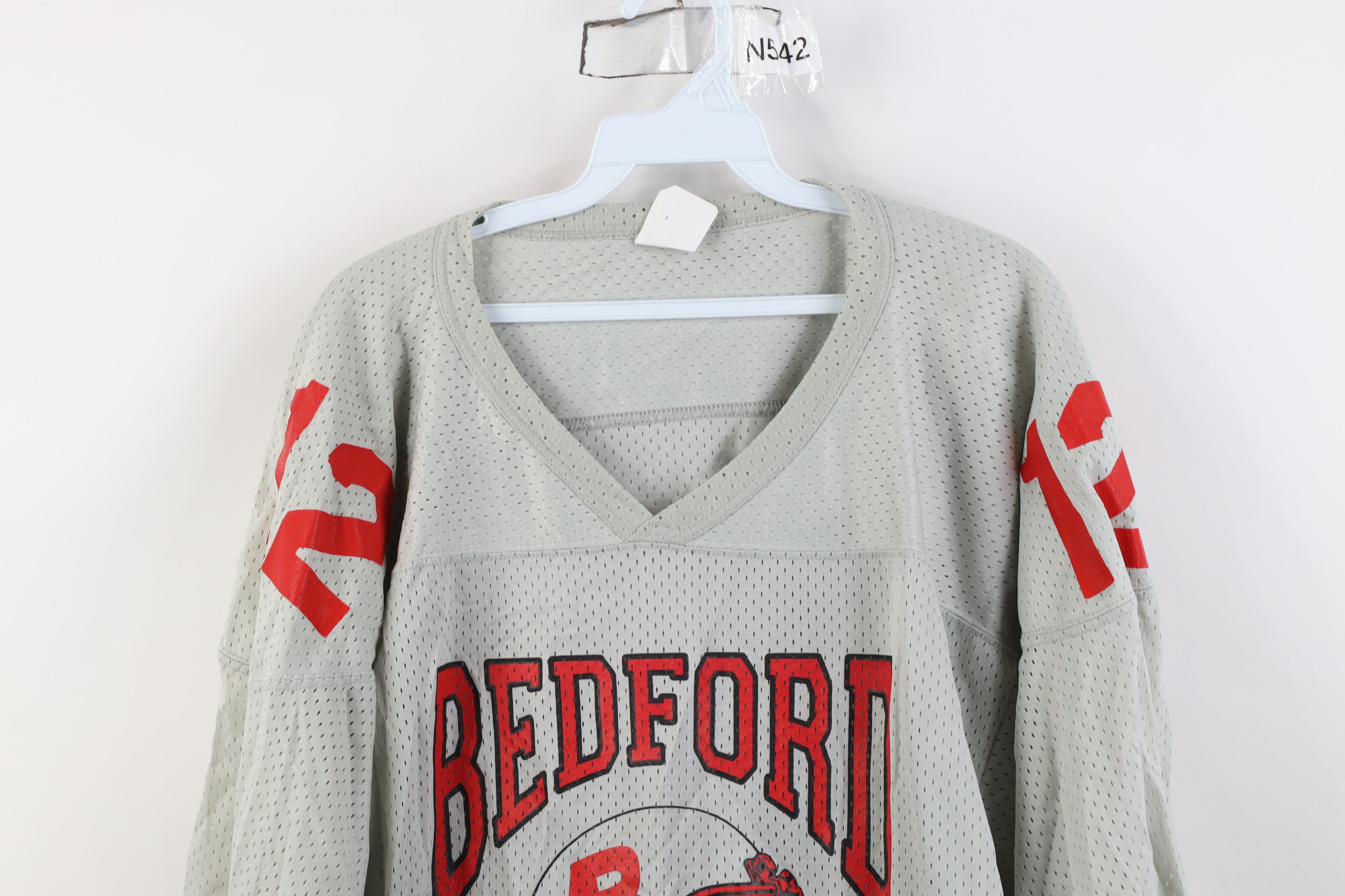 Vintage Vintage 90s Bedford Football Jersey Mesh Silver Gray USA Size US XL / EU 56 / 4 - 2 Thumbnail