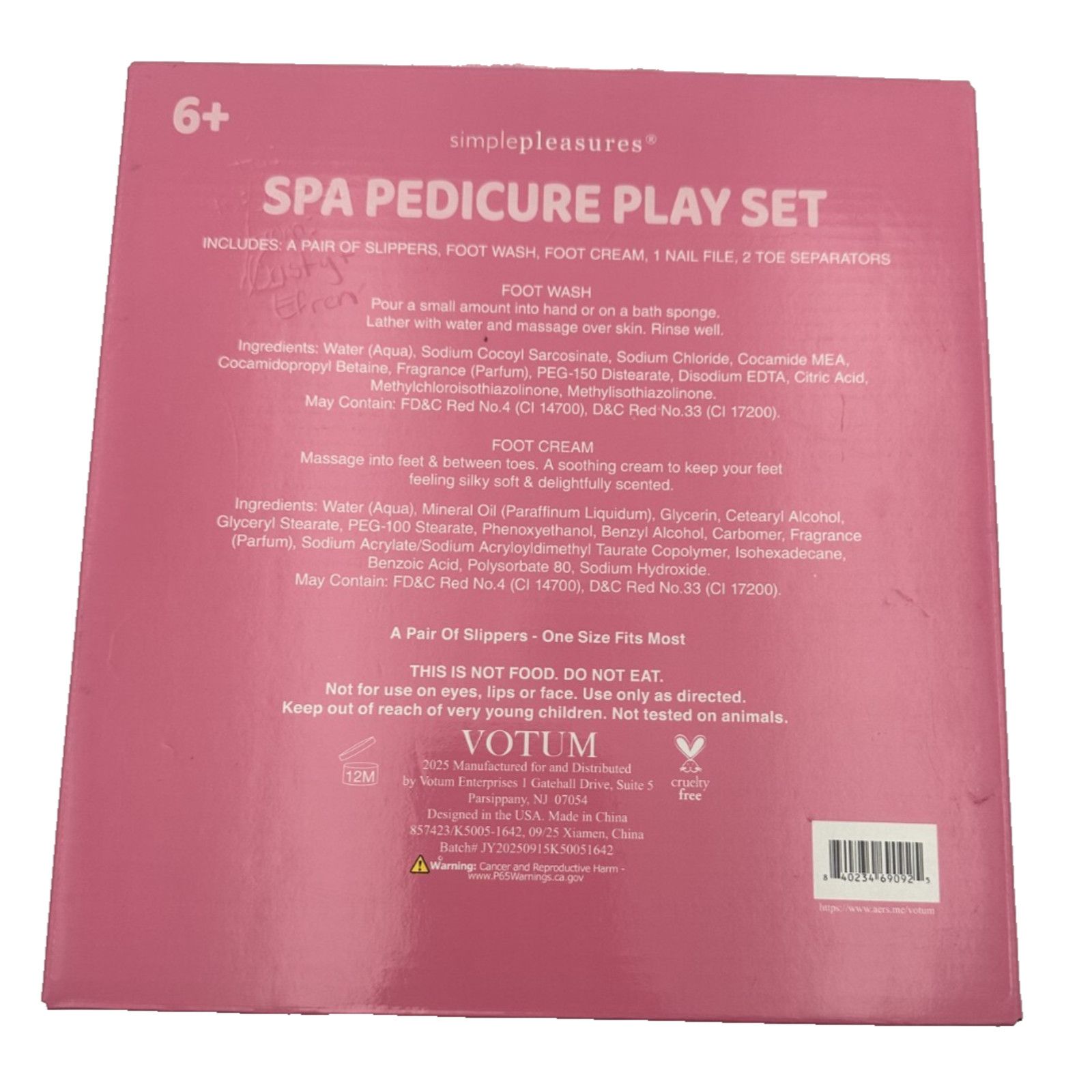 Other Simple Pleasures Spa Pedicure Set-Pink Slippers- Bundle Size US 8 / IT 38 - 5 Thumbnail