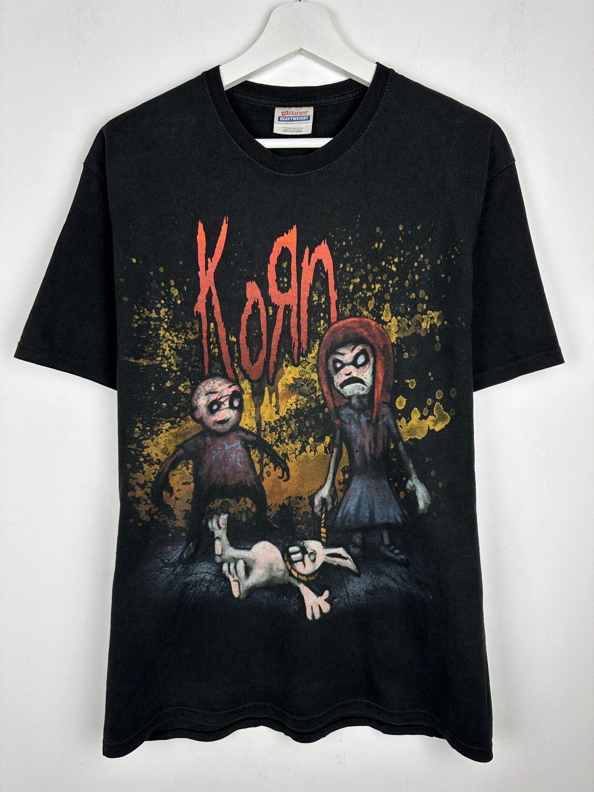 Y2K Korn Dead Bunny Metal Rock Band Graphic T Shirt Tee