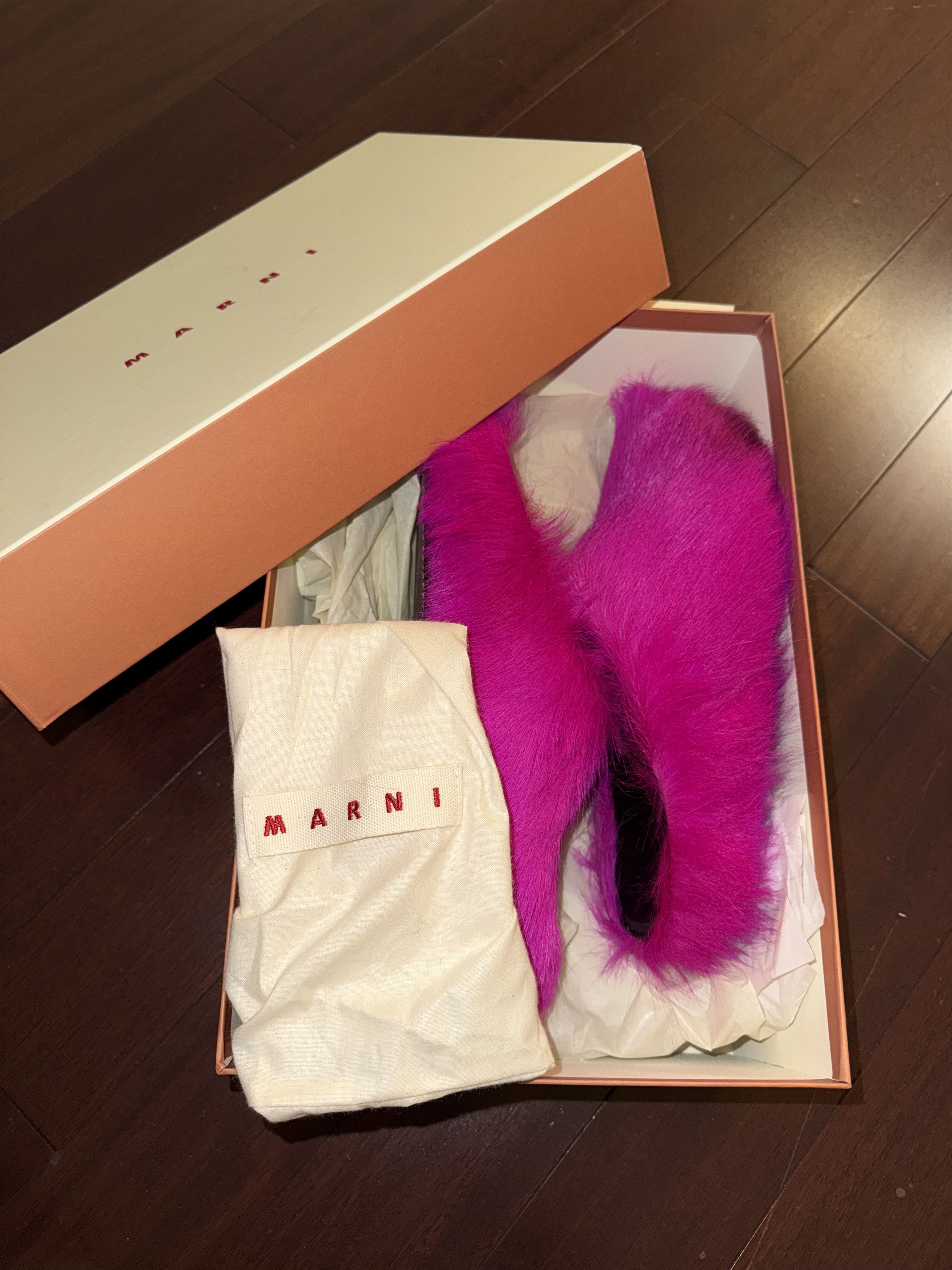 Marni Marni Fussbett Pony Hair Mules - Pink Size US 8 / EU 41 - 4 Thumbnail