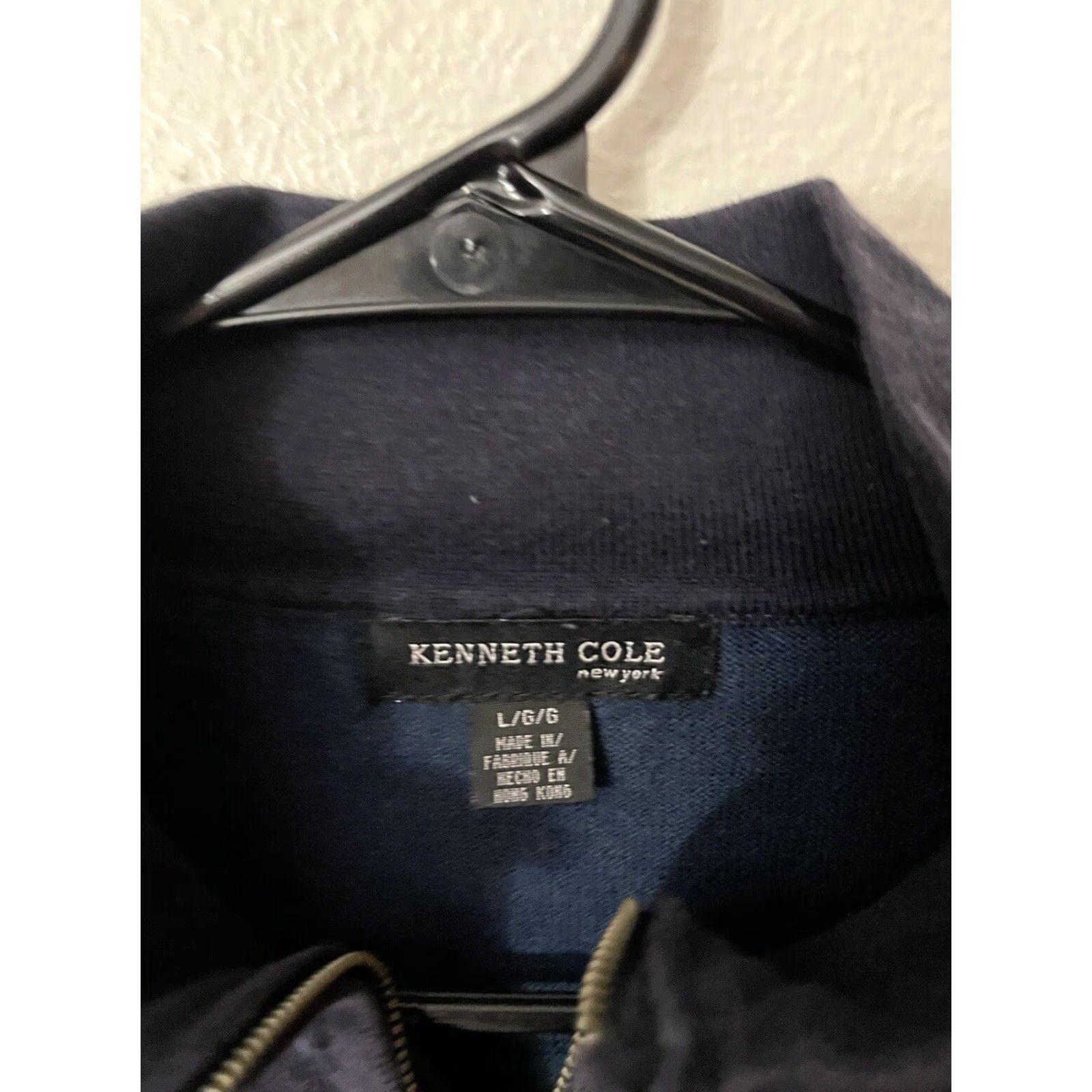 Kenneth Cole KENNETH COLE SWEATER Cardigan 100% Cotton Full Zip Textured Knit Mock Neck LARGE BLUE Men L Cardigan Mens Neck 90s Event Size US L / EU 52-54 / 3 - 2 Thumbnail
