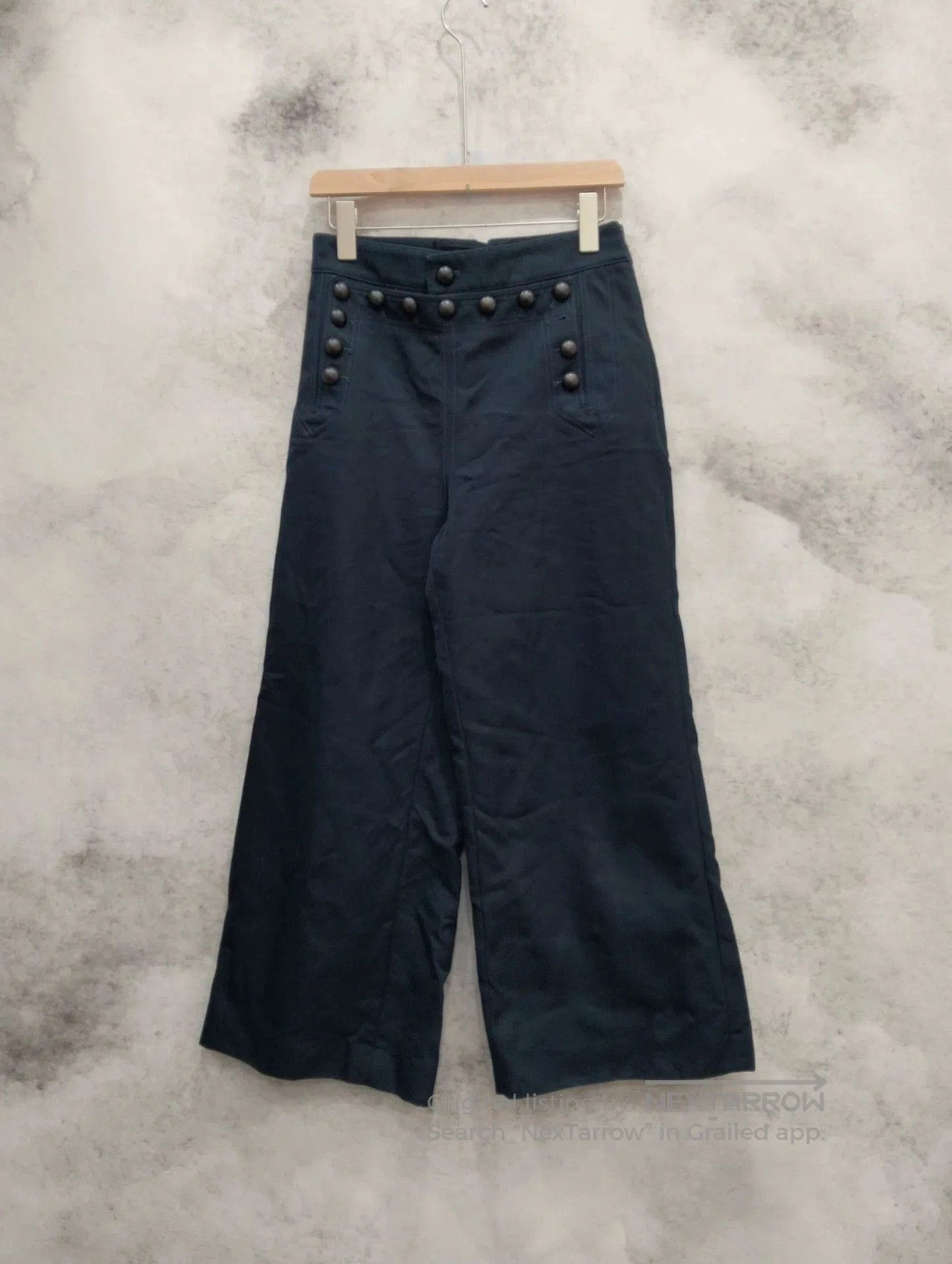 Dior Dior Navy Wide-Leg Drawstring Trousers 40. Size US 40 / EU 56 - 1 Thumbnail