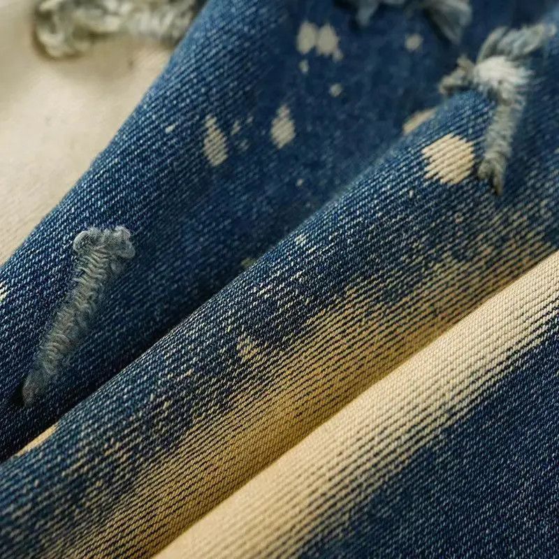 Japanese Brand × Jean Vintage loose casual ripped tie-dye jeans Size US 33 - 2 Thumbnail