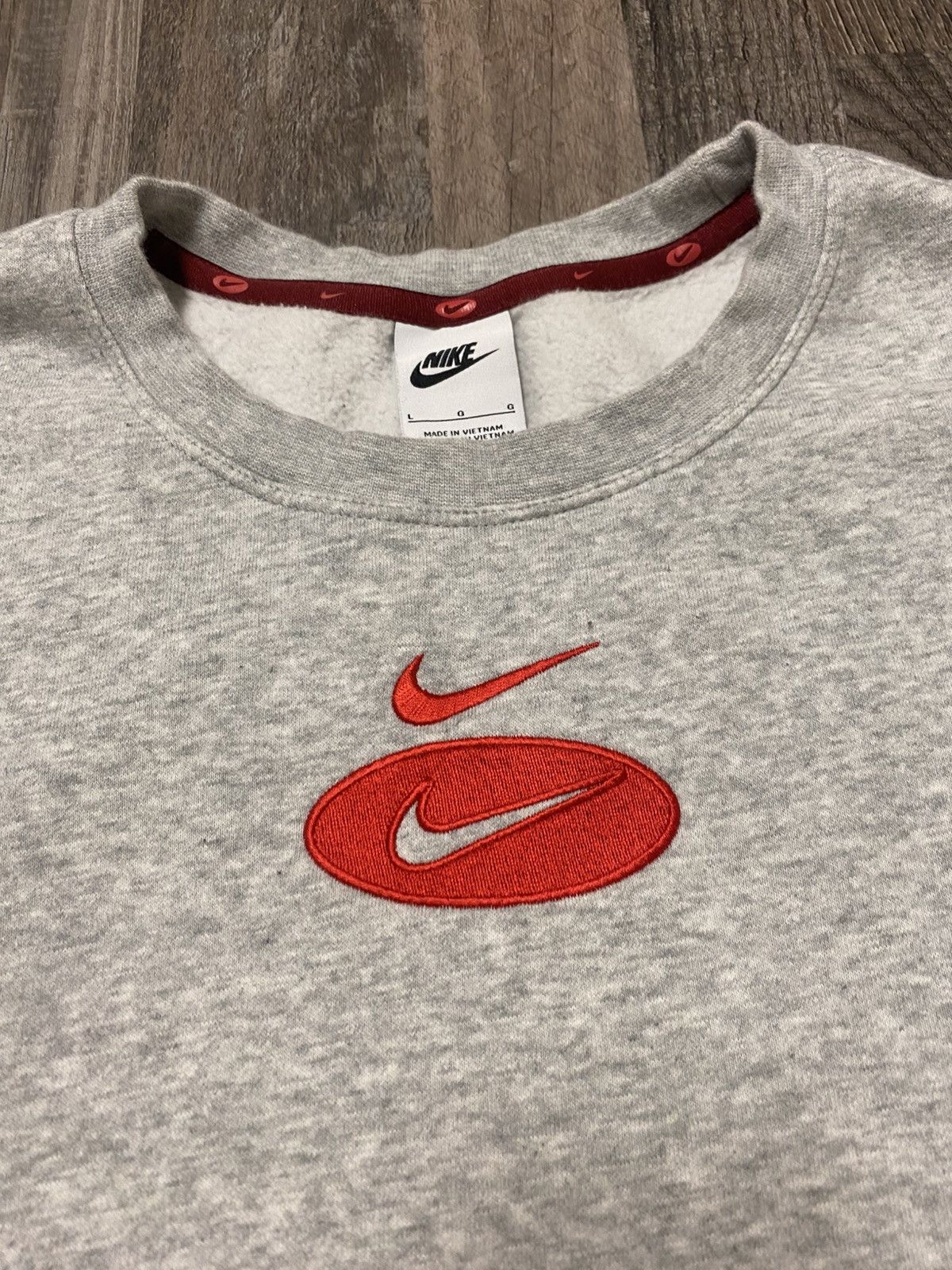 Nike Double Center Swoosh Pullover Sweatshirt Y2K