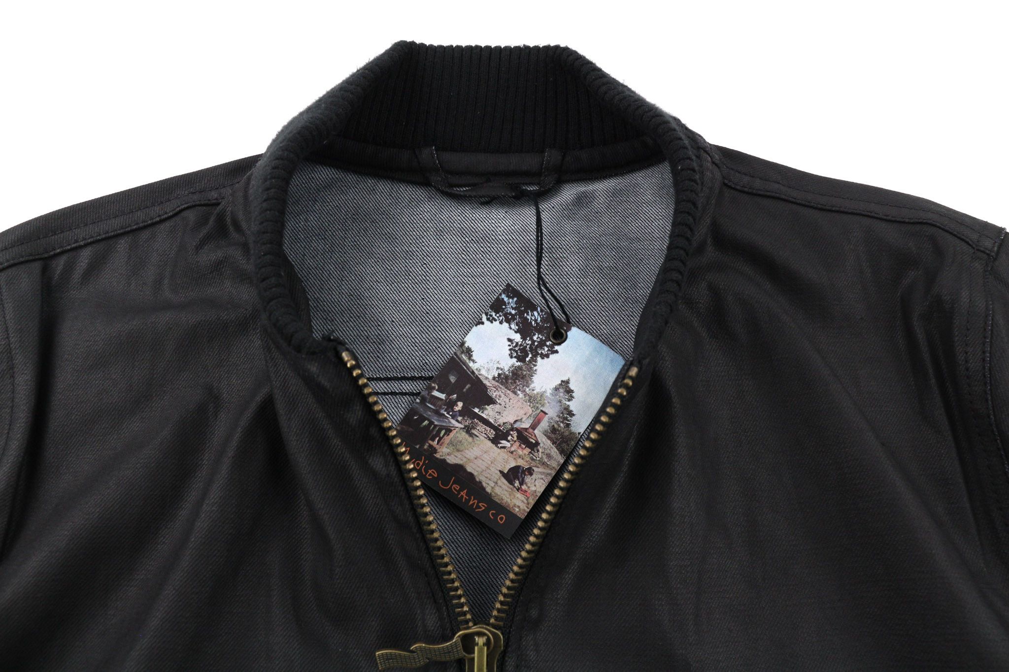 Nudie Jeans SEVERIN COATED DENIM M Black Cotton Bomber 81105 Size US M / EU 48-50 / 2 - 4 Thumbnail