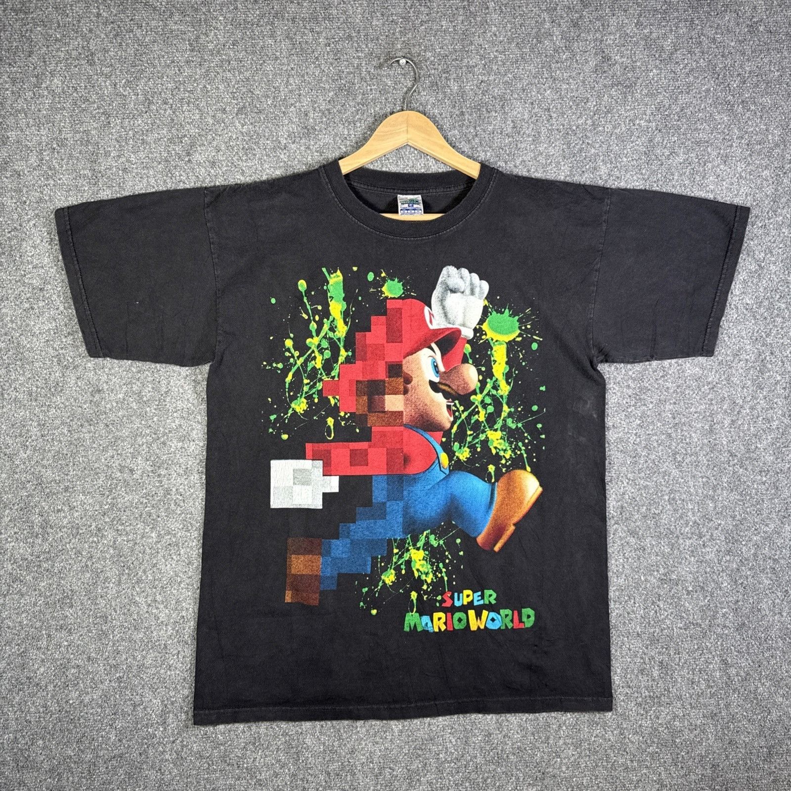 Nintendo Vintage Super Mario World Shirt Mens XL Black 90s Rap Tee Ca Size US XL / EU 56 / 4 - 1 Thumbnail