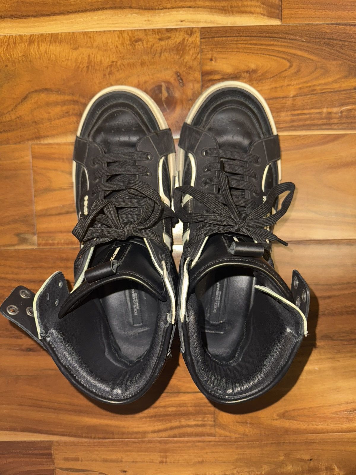 Dolce & Gabbana Calfskin 2.Zero Custom High-Top Sneakers in Black Size US 10 / EU 43 - 3 Thumbnail