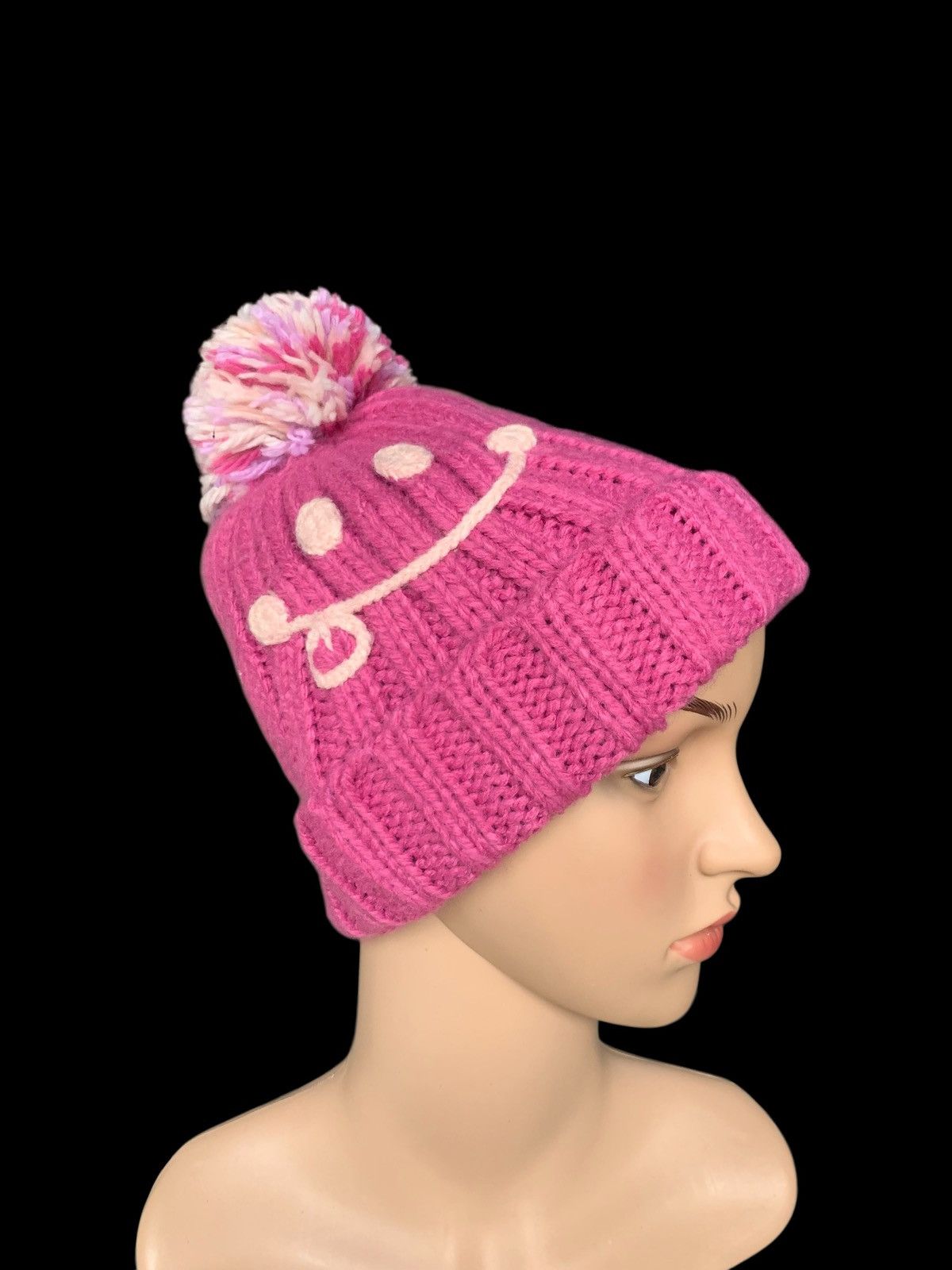 Beams Plus × Japanese Brand × Vintage Cute Smiling Crochet knitt Beanie Hat Size ONE SIZE - 5 Thumbnail