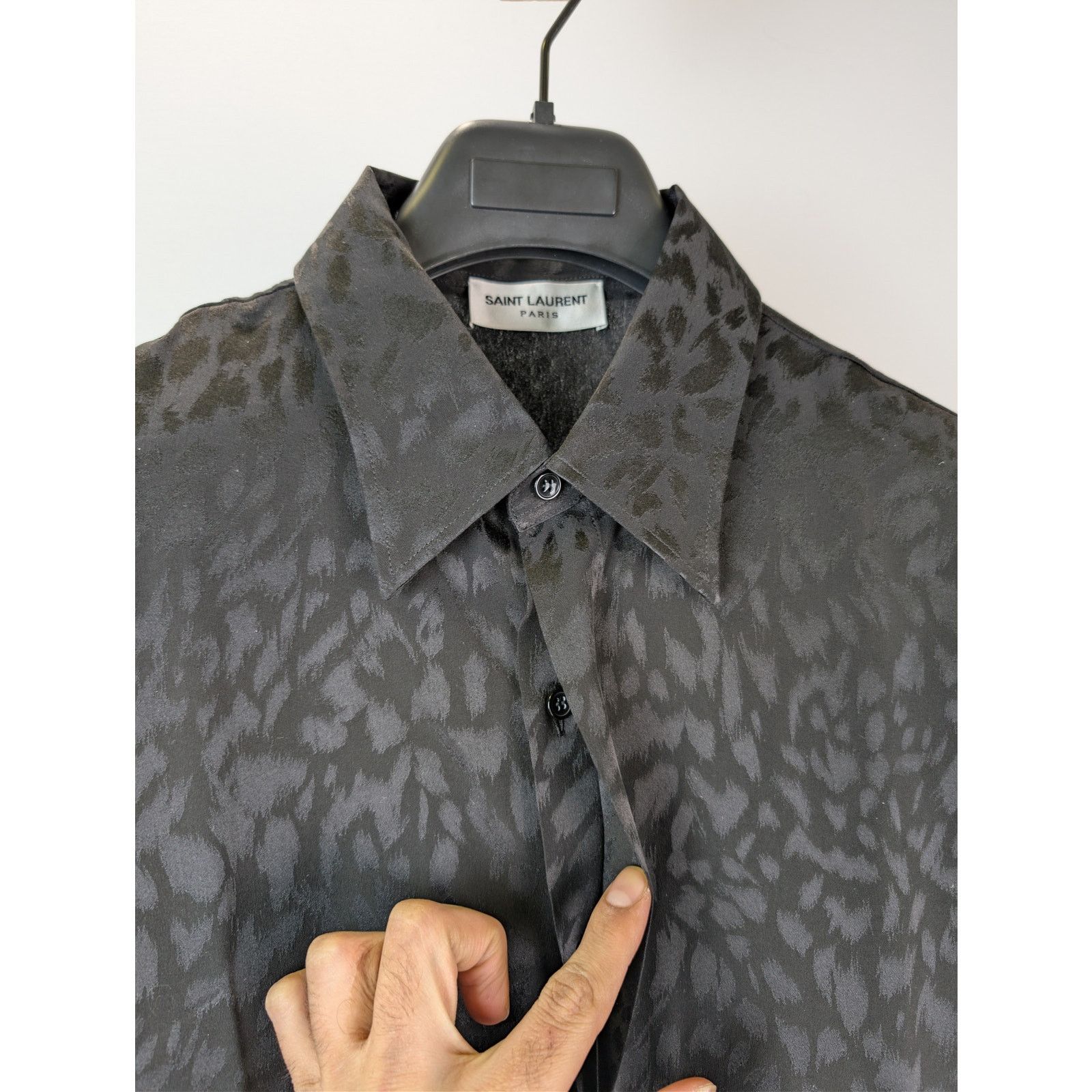 Saint Laurent Paris o1rshd1 Chemise Blouse Boxy Leopard Eclatant Shirt in Black Size US XS / EU 42 / 0 - 7 Thumbnail