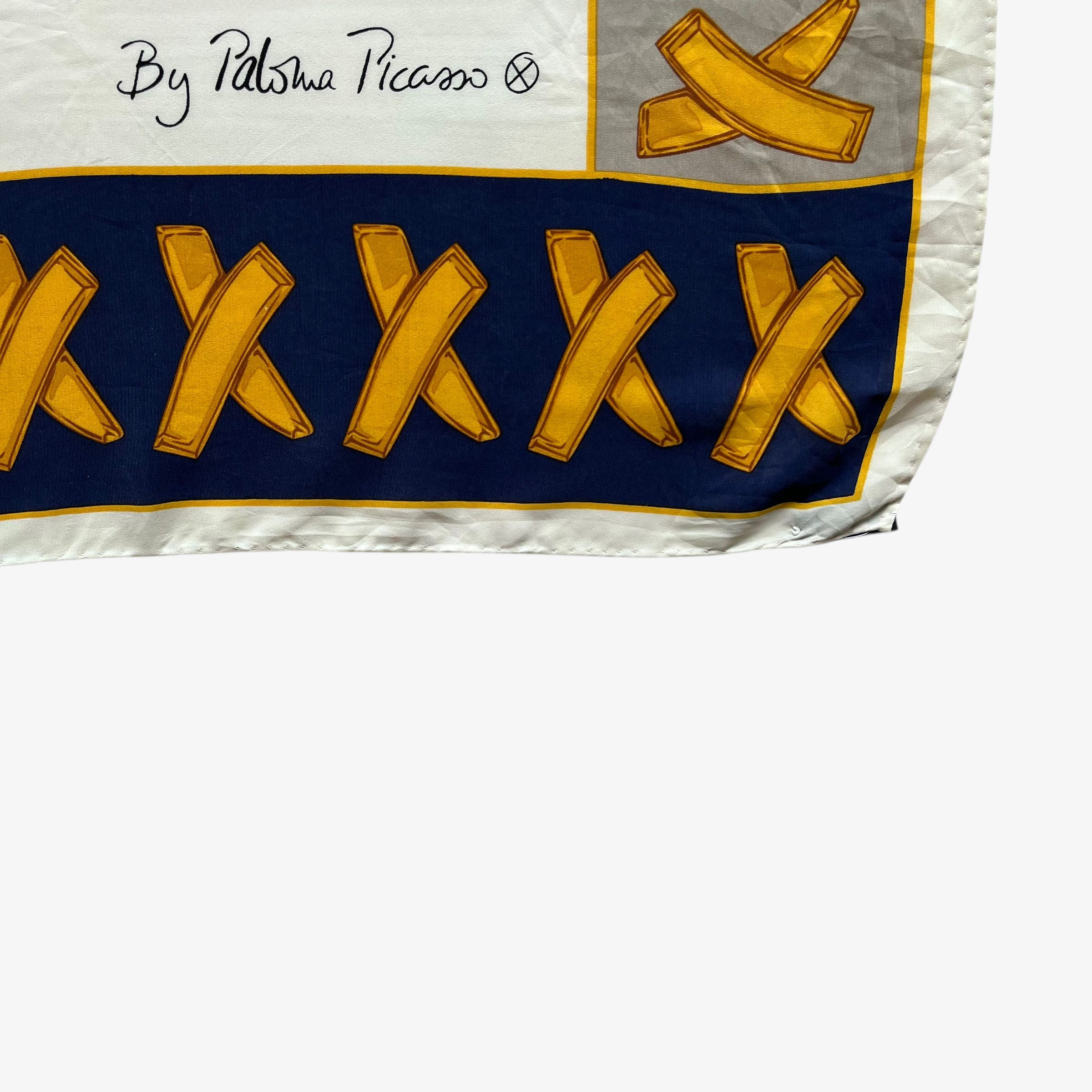 Paloma Picasso Vintage 80s Paloma Picasso Cross Patterned Silk Scarf Size ONE SIZE - 3 Thumbnail
