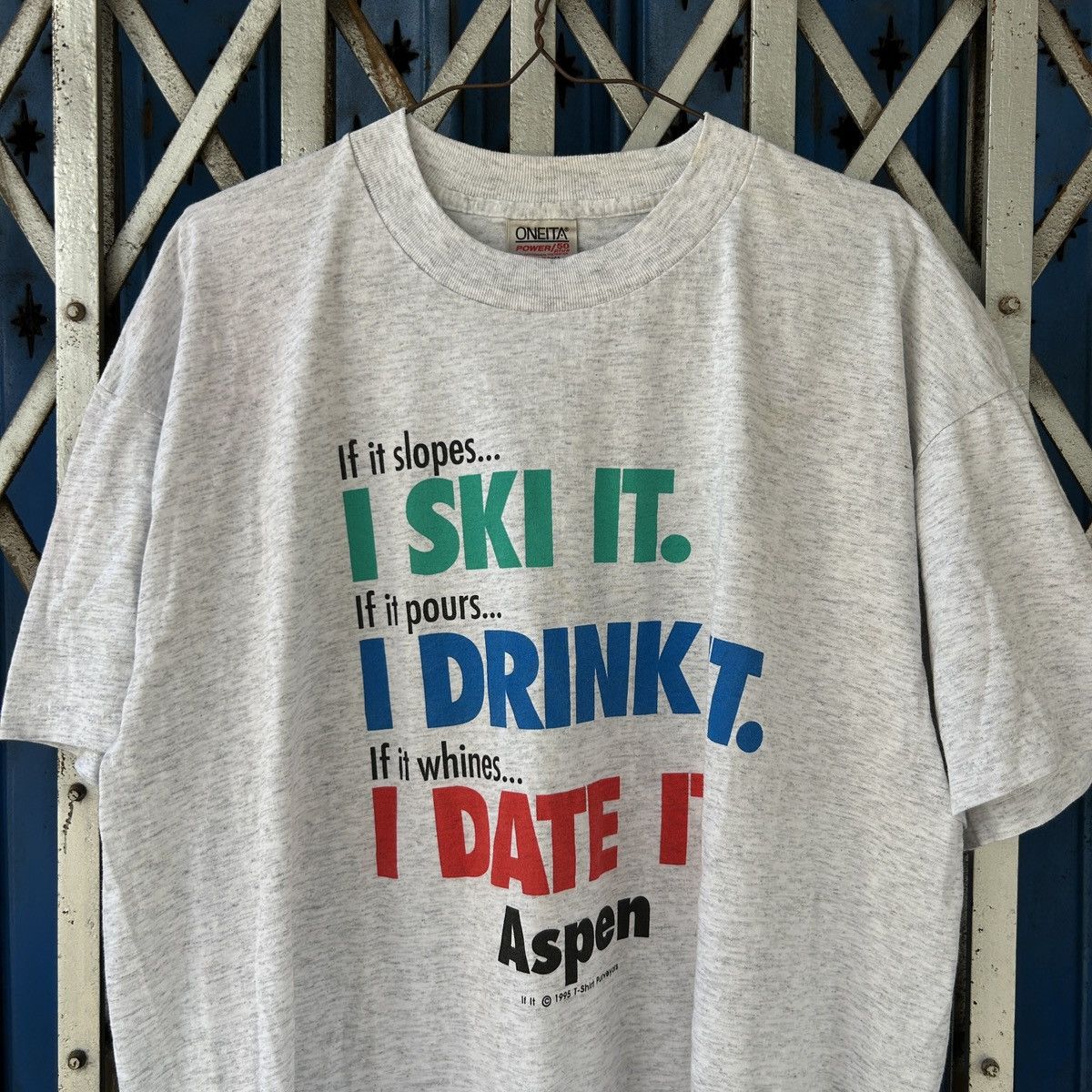 Vintage 1980s Aspen Wording Tee Size US XL / EU 56 / 4 - 7 Thumbnail