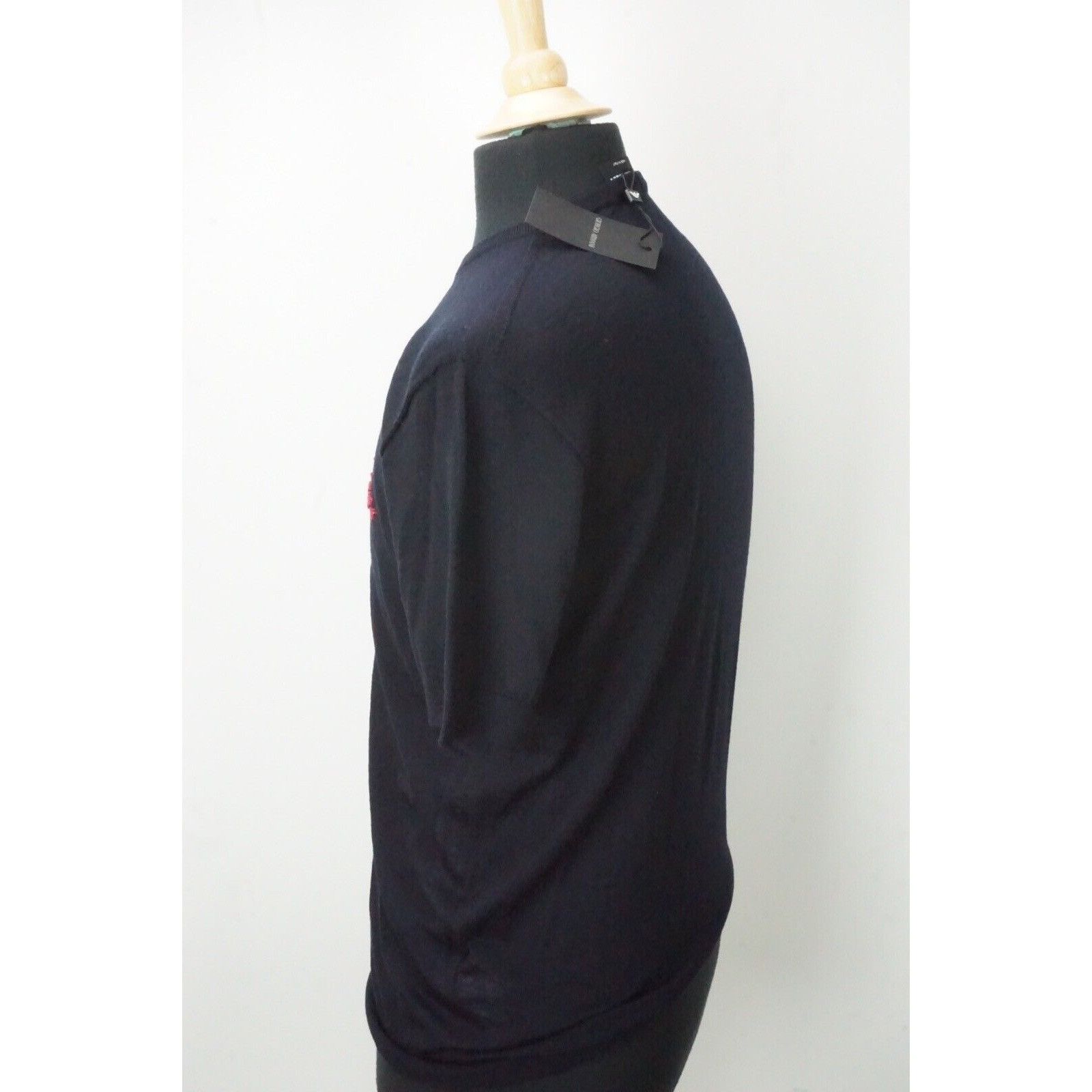 Giorgio Armani Giorgio Armani Black Label Dark Blue Wool Woven Short Sleeve Size US M / EU 48-50 / 2 - 3 Thumbnail