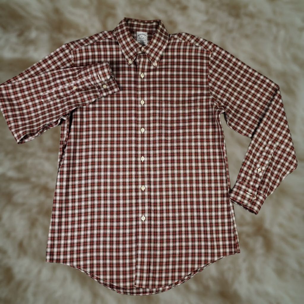 Brooks Brothers Brooks Brothers Shirt Mens Medium Red Plaid Slim Fit Button Up Long Sleeve Size US M / EU 48-50 / 2 - 1 Thumbnail