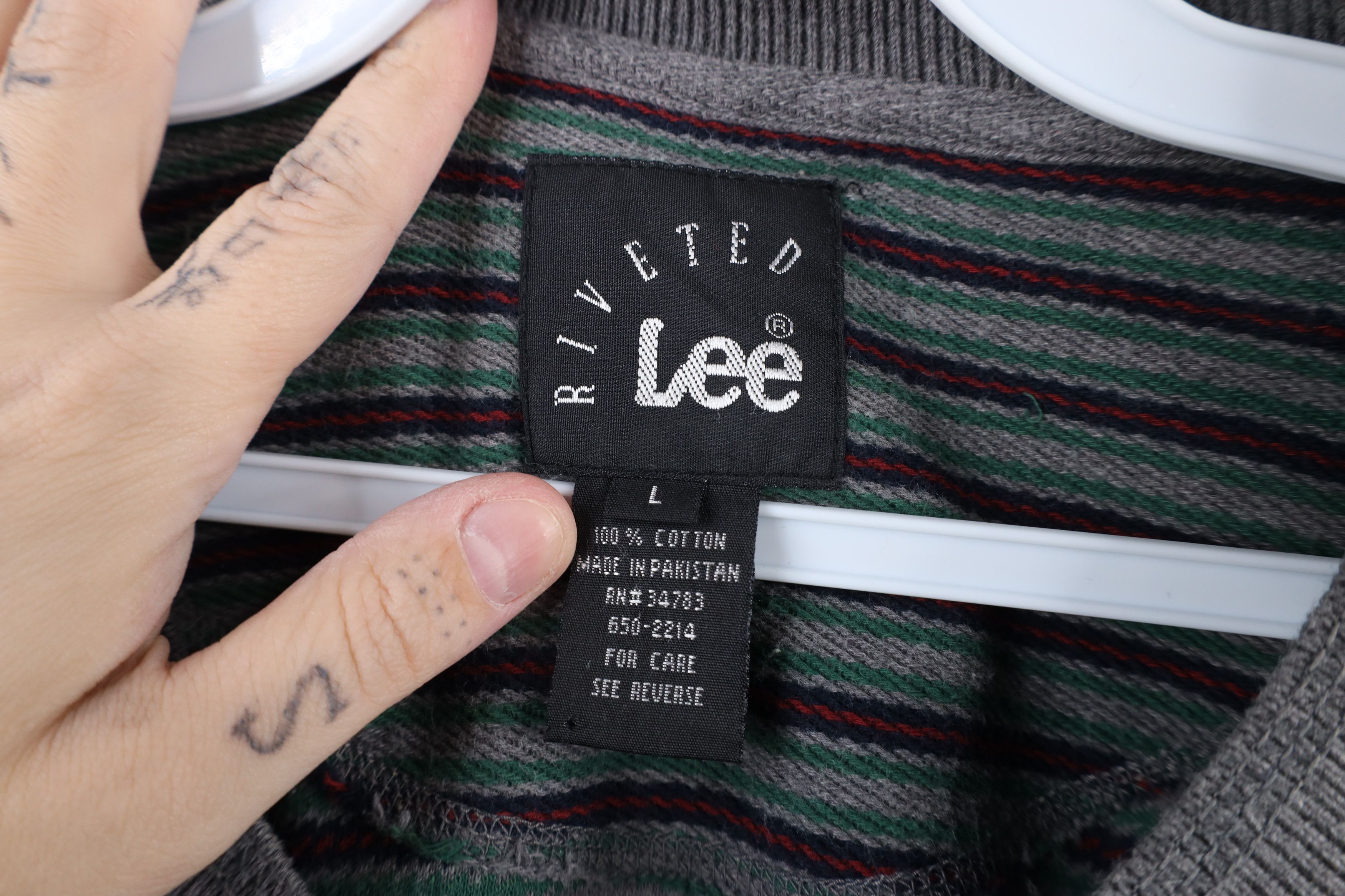 Lee × Vintage Vintage 90s Lee Riveted Knit Long Sleeve Henley T-Shirt Size US L / EU 52-54 / 3 - 6 Thumbnail
